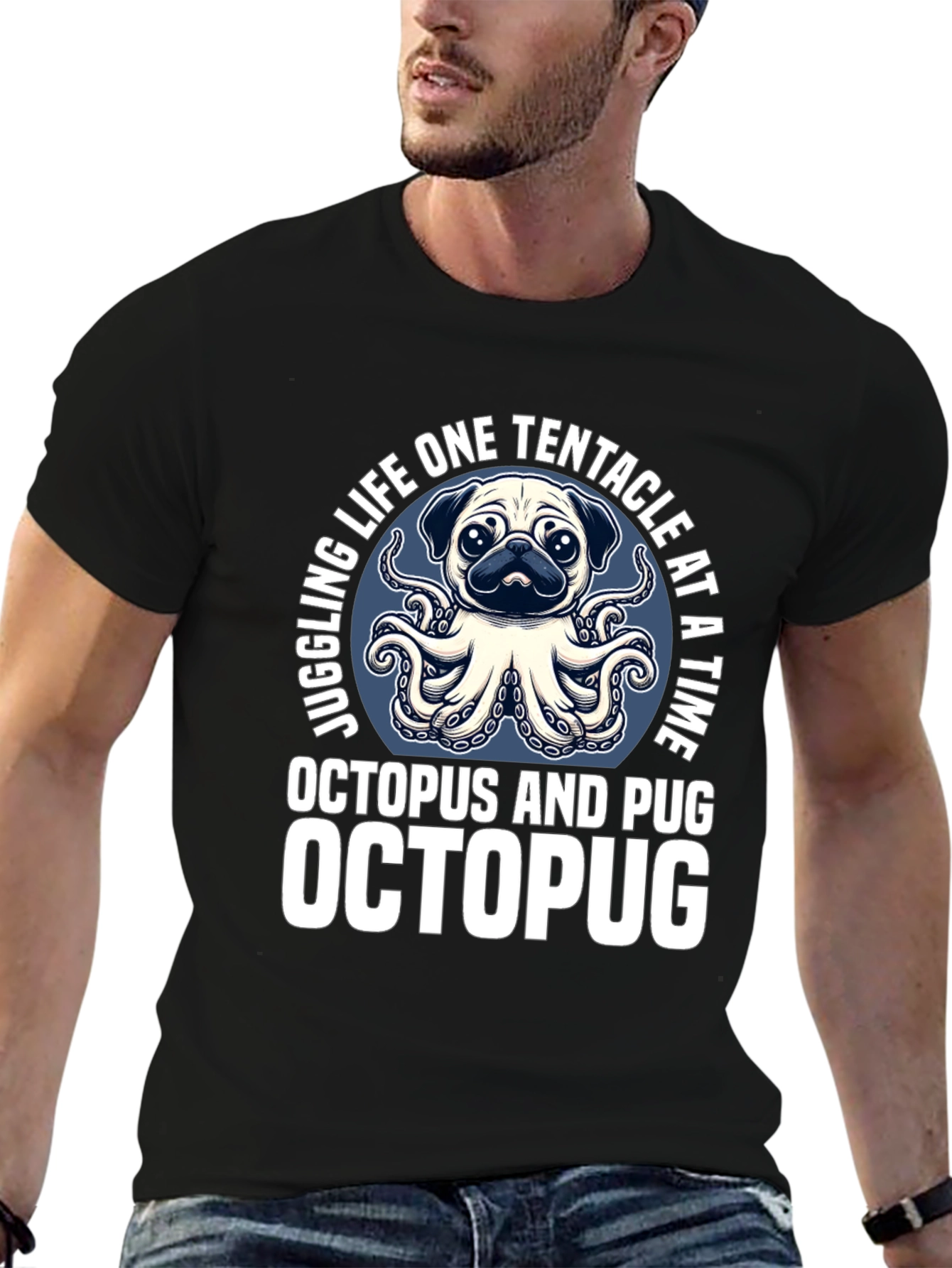 Octopus Pug Graphic T-Shirt - OctoPug