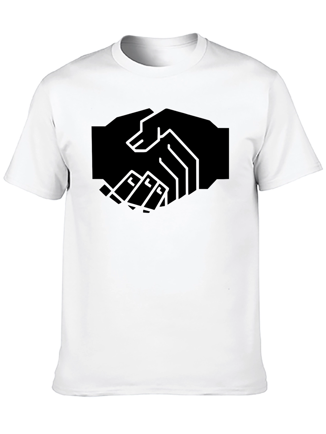 Modern Handshake Graphic Black T-Shirt