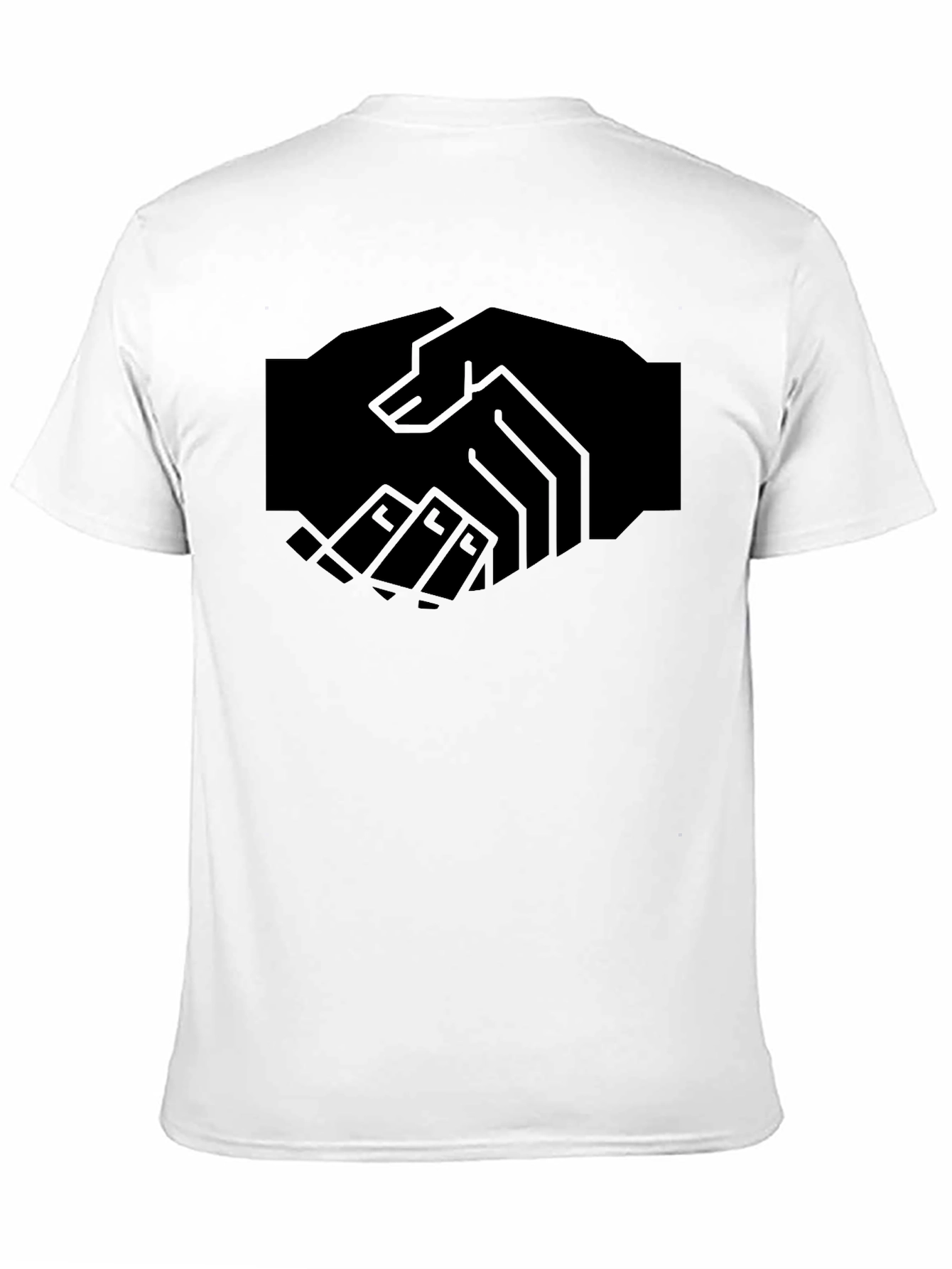 Modern Handshake Graphic Black T-Shirt