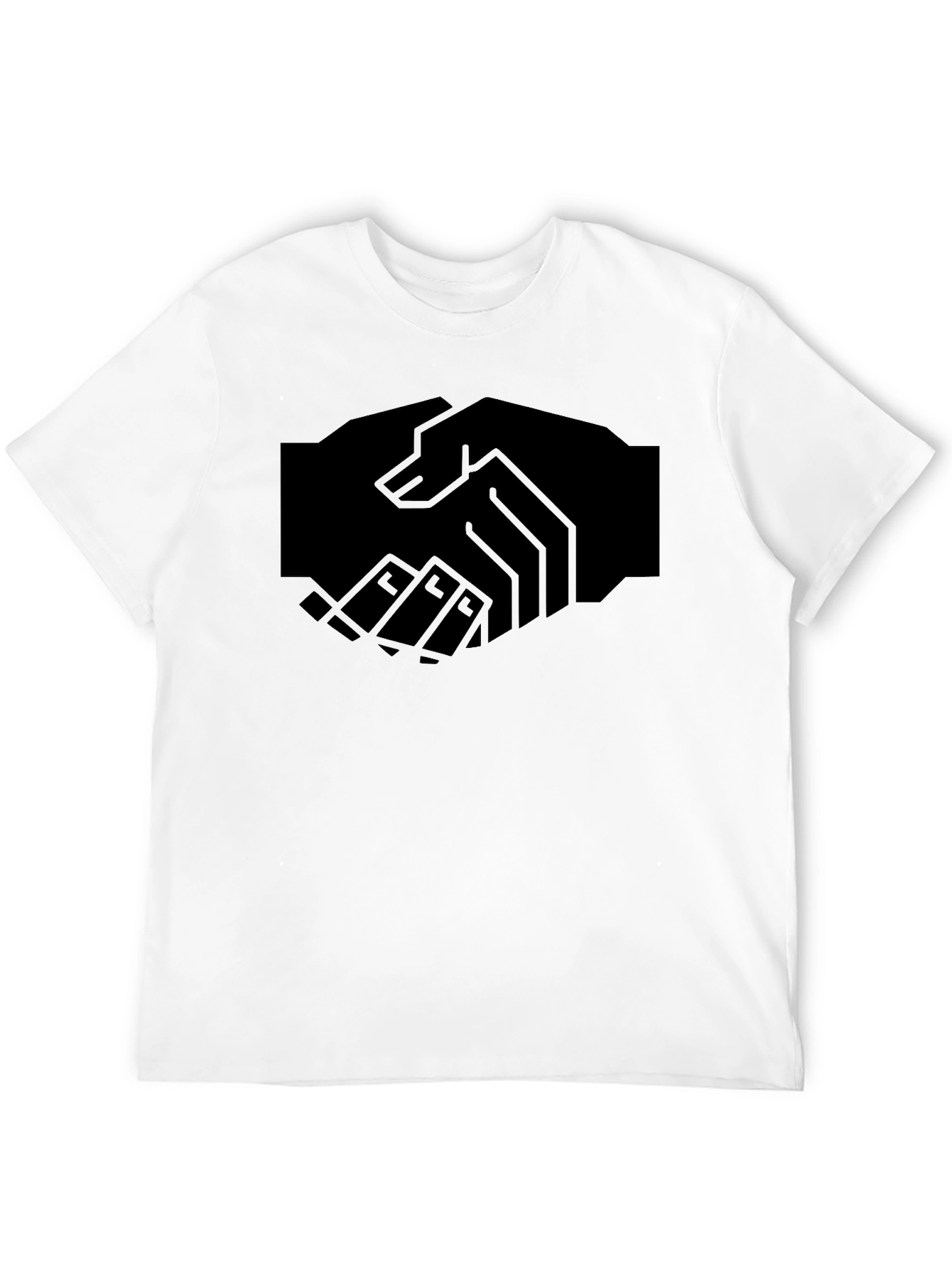 Modern Handshake Graphic Black T-Shirt