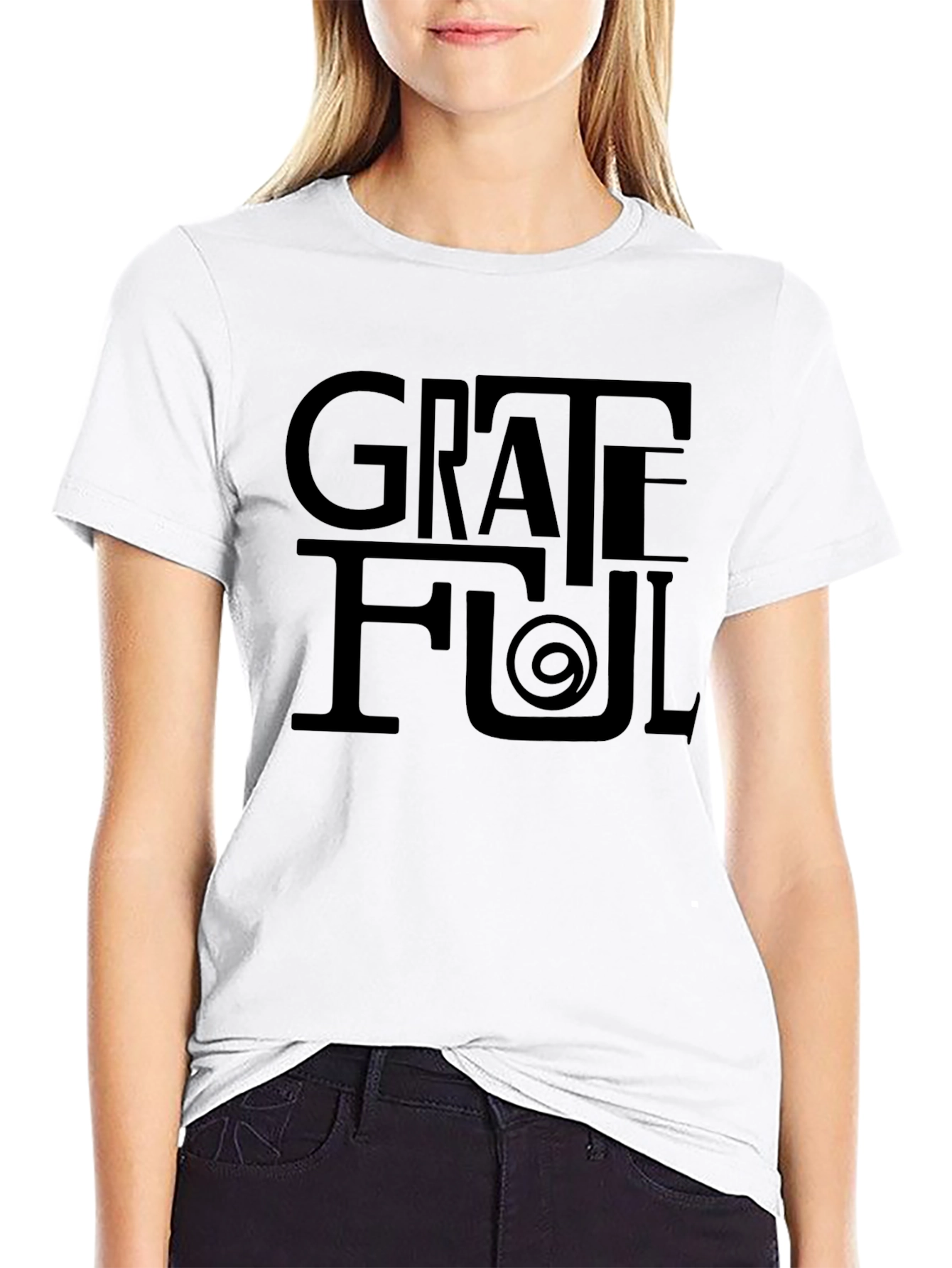Grateful Graphic Black T-Shirt - Stylish Comfort