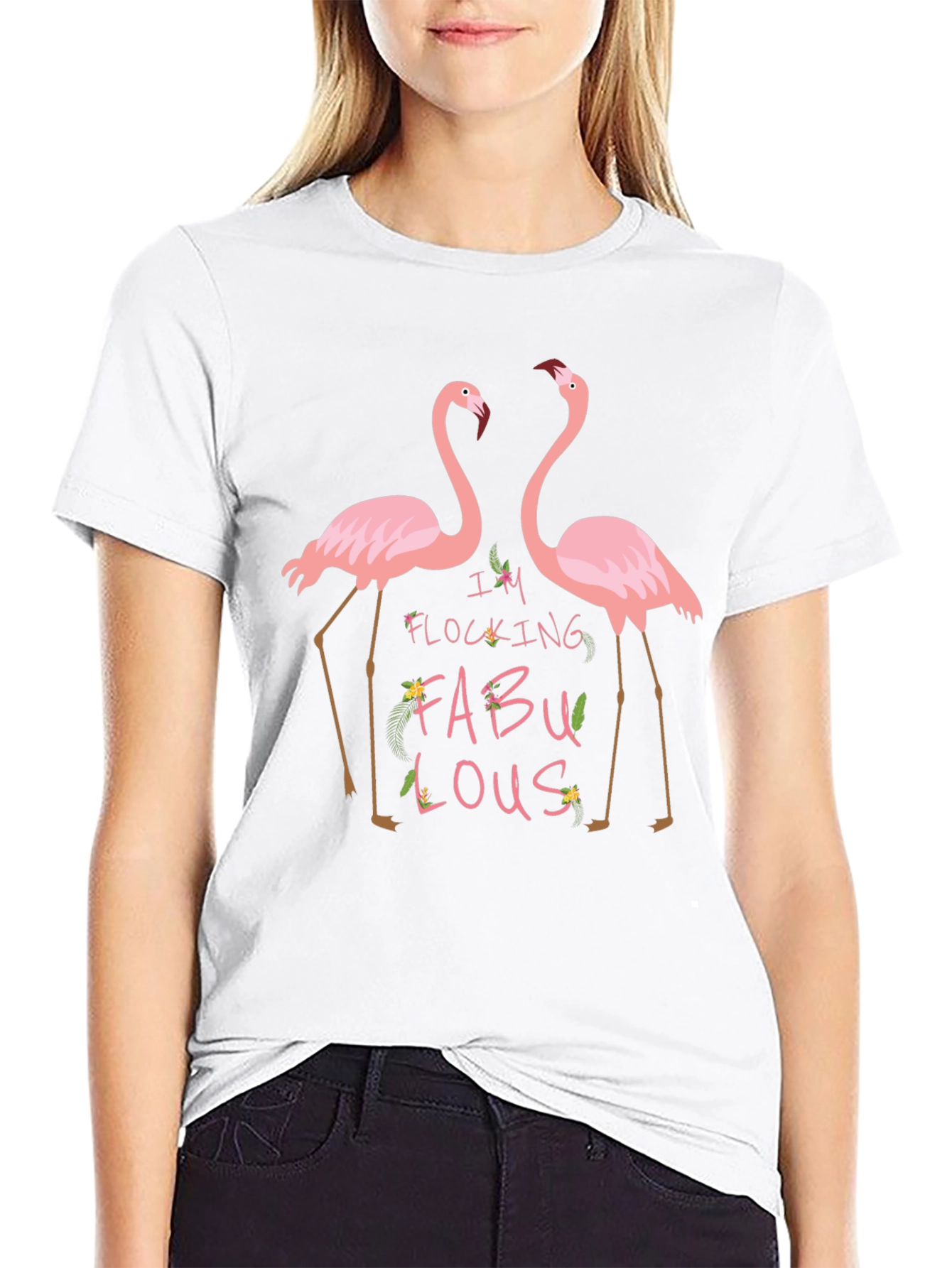 Flocking Fabulous Flamingo Graphic Tee