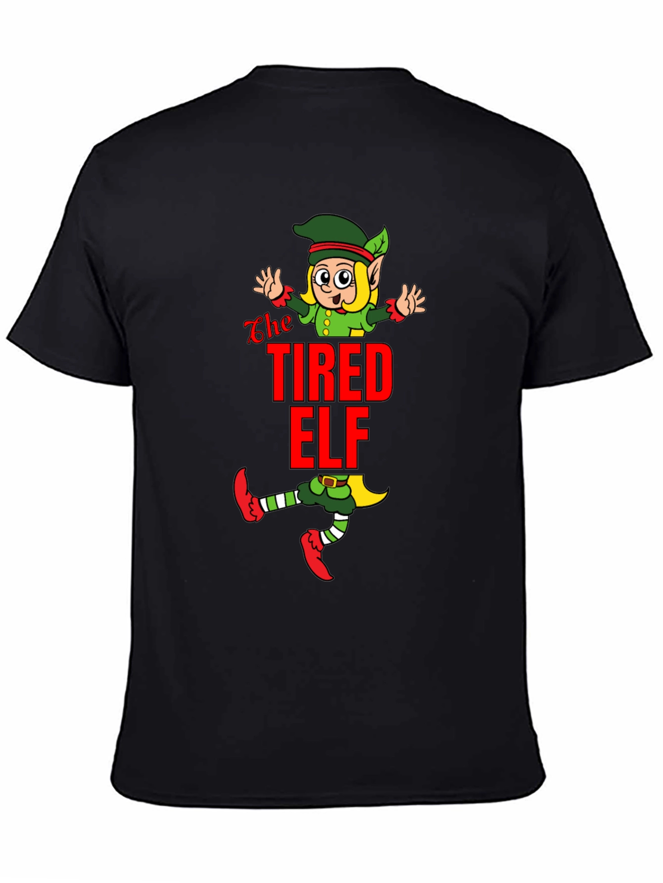 The Tired Elf Christmas T-Shirt - Funny Holiday Tee