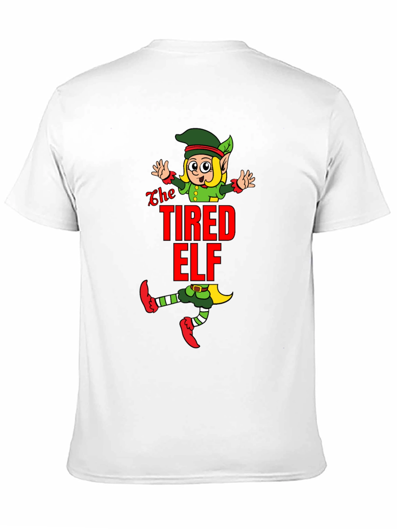 The Tired Elf Christmas T-Shirt - Funny Holiday Tee