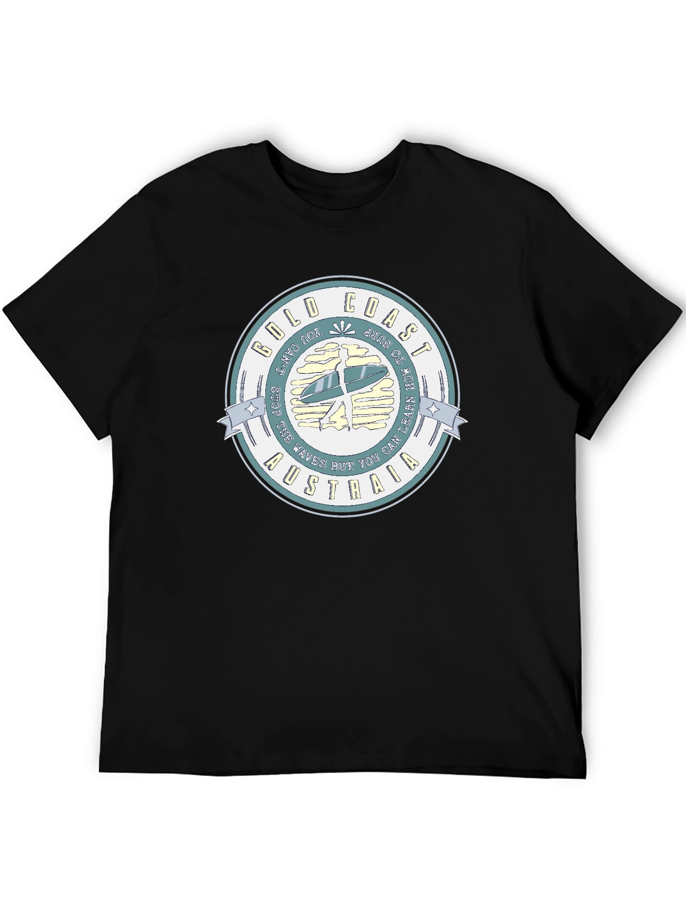 Gold Coast Australia Surfer Tee - Black