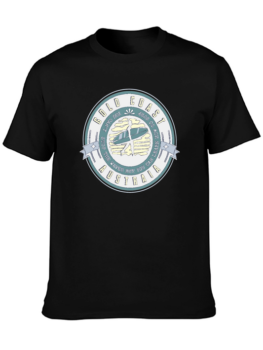 Gold Coast Australia Surfer Tee - Black