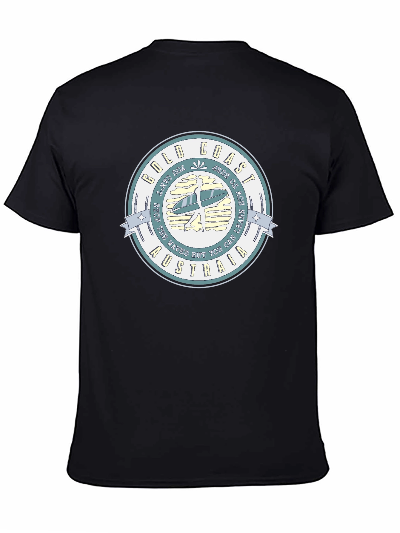 Gold Coast Australia Surfer Tee - Black