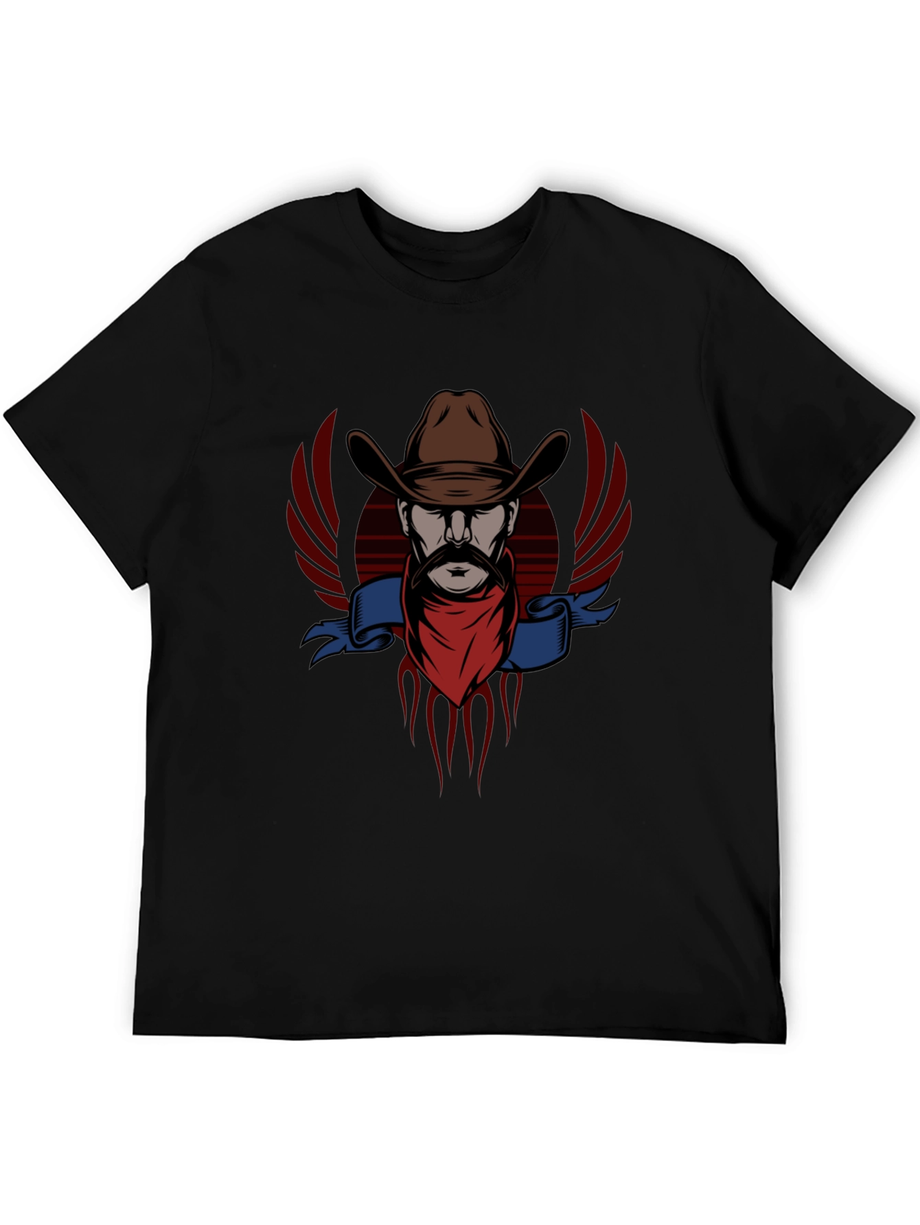 Cowboy Graphic Tee - Western Style Black T-Shirt