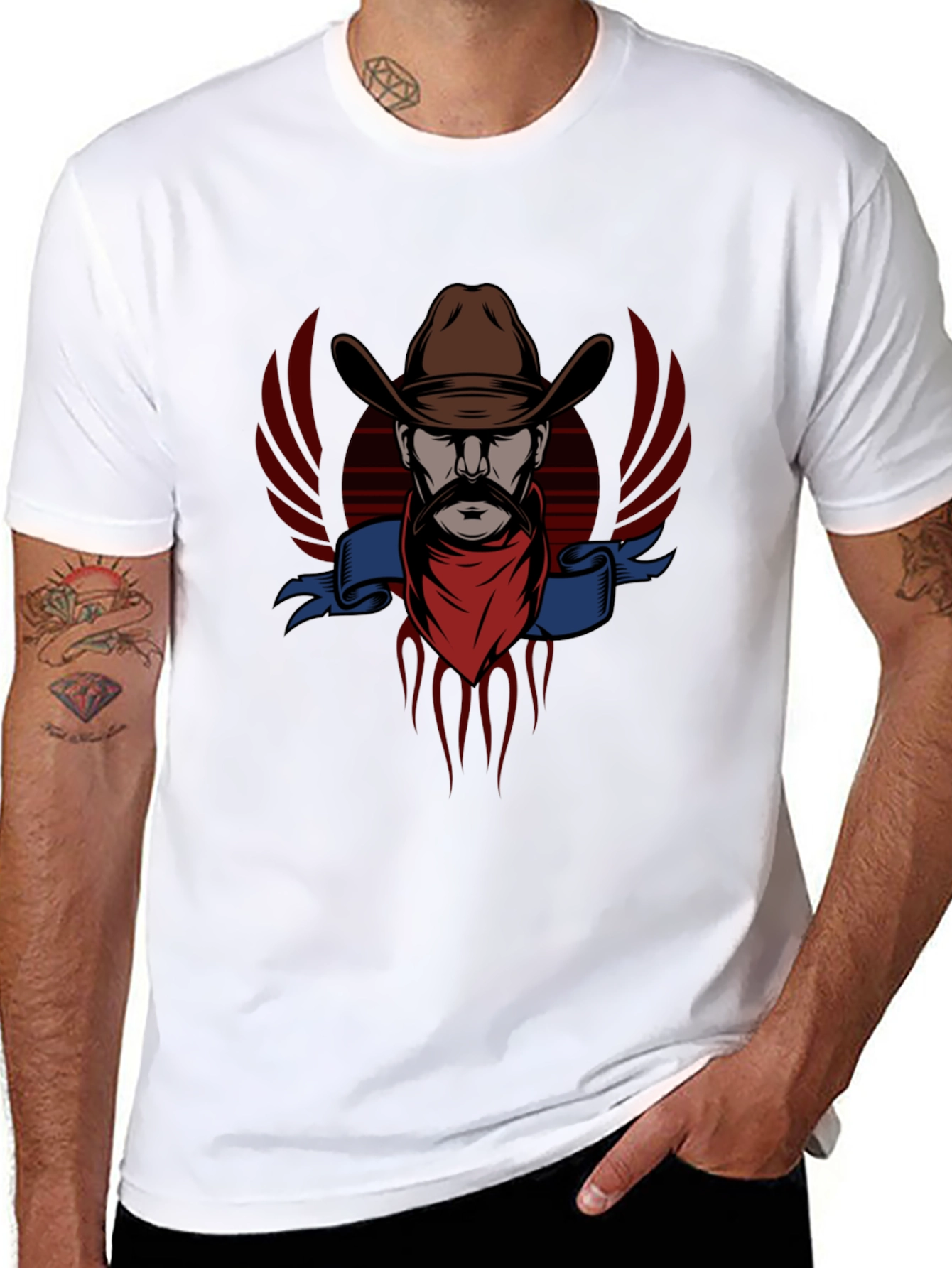 Cowboy Graphic Tee - Western Style Black T-Shirt