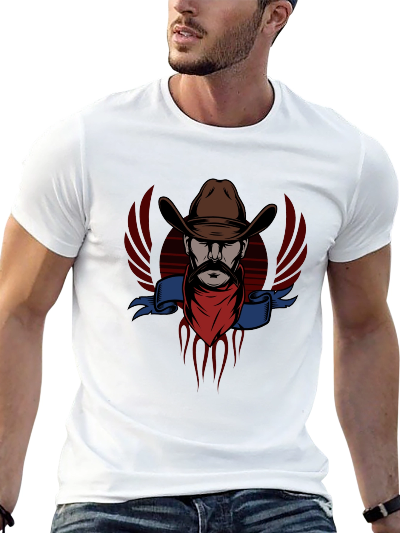 Cowboy Graphic Tee - Western Style Black T-Shirt