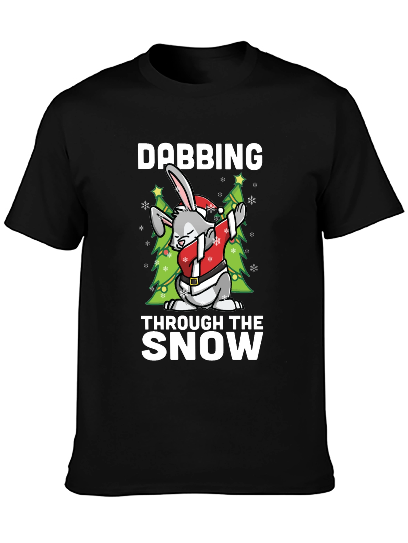 Dabbing Through The Snow Christmas Bunny T-Shirt