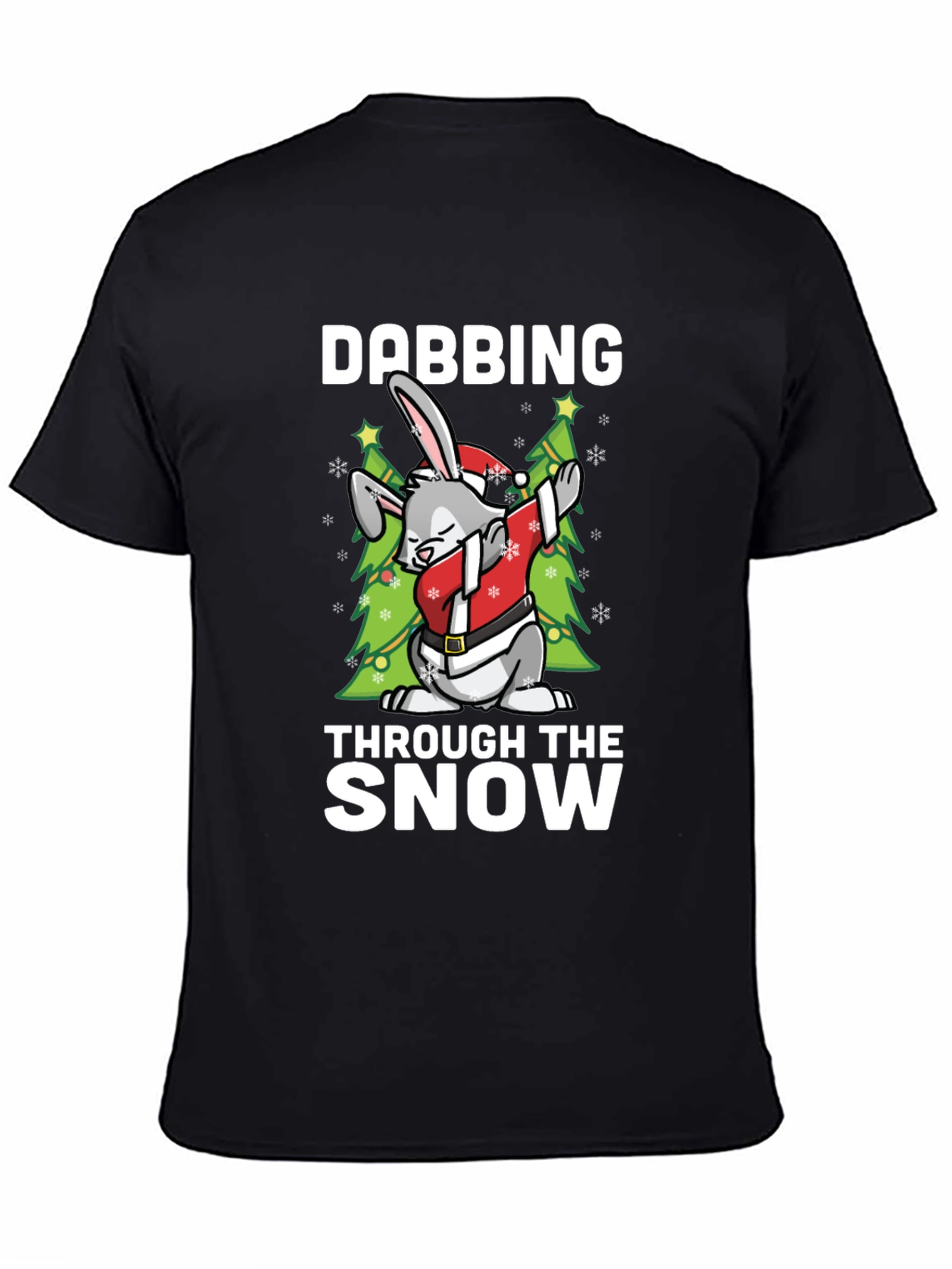 Dabbing Through The Snow Christmas Bunny T-Shirt