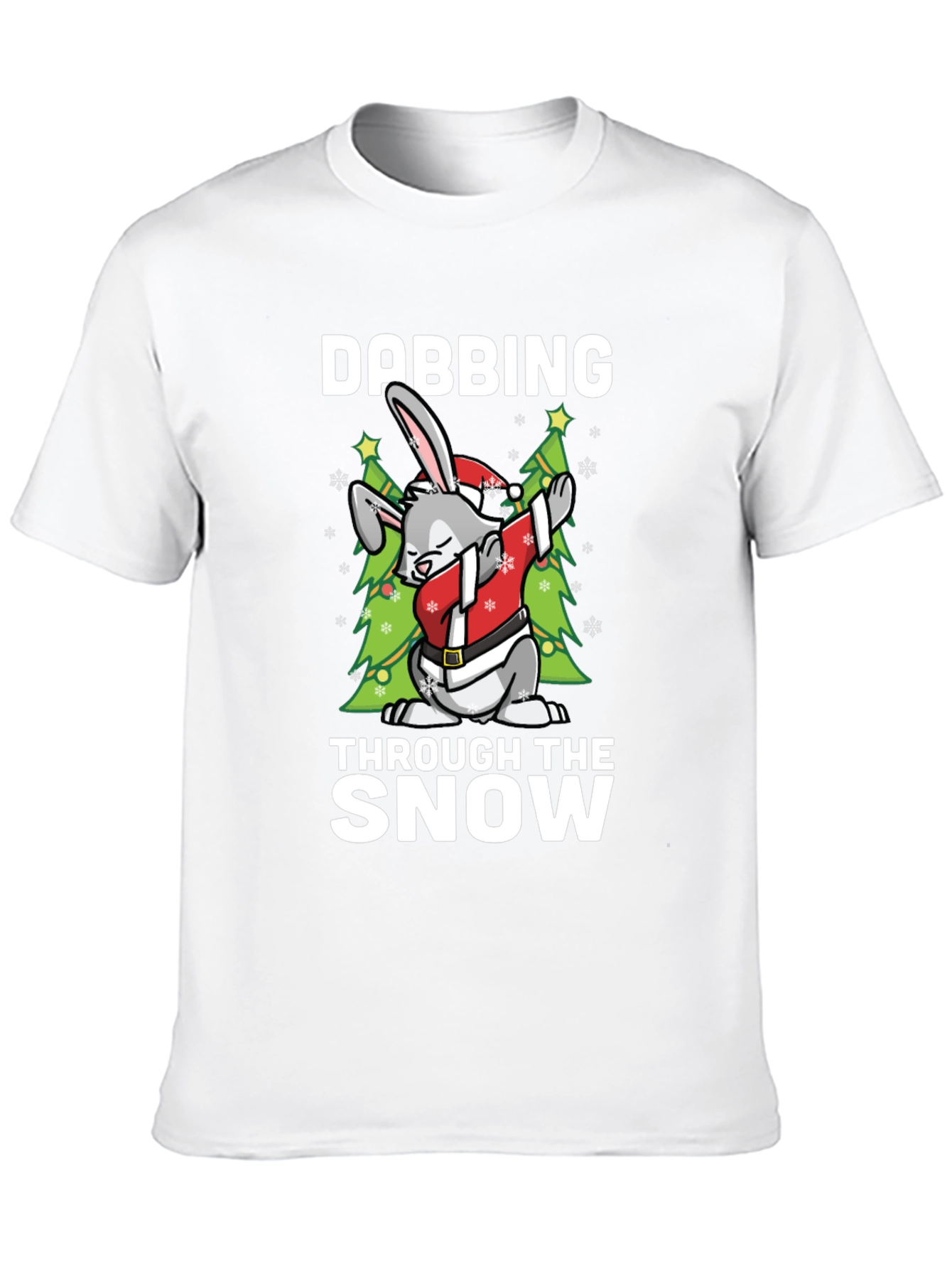 Dabbing Through The Snow Christmas Bunny T-Shirt