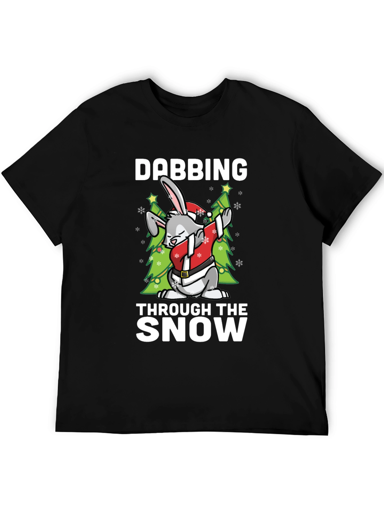 Dabbing Through The Snow Christmas Bunny T-Shirt