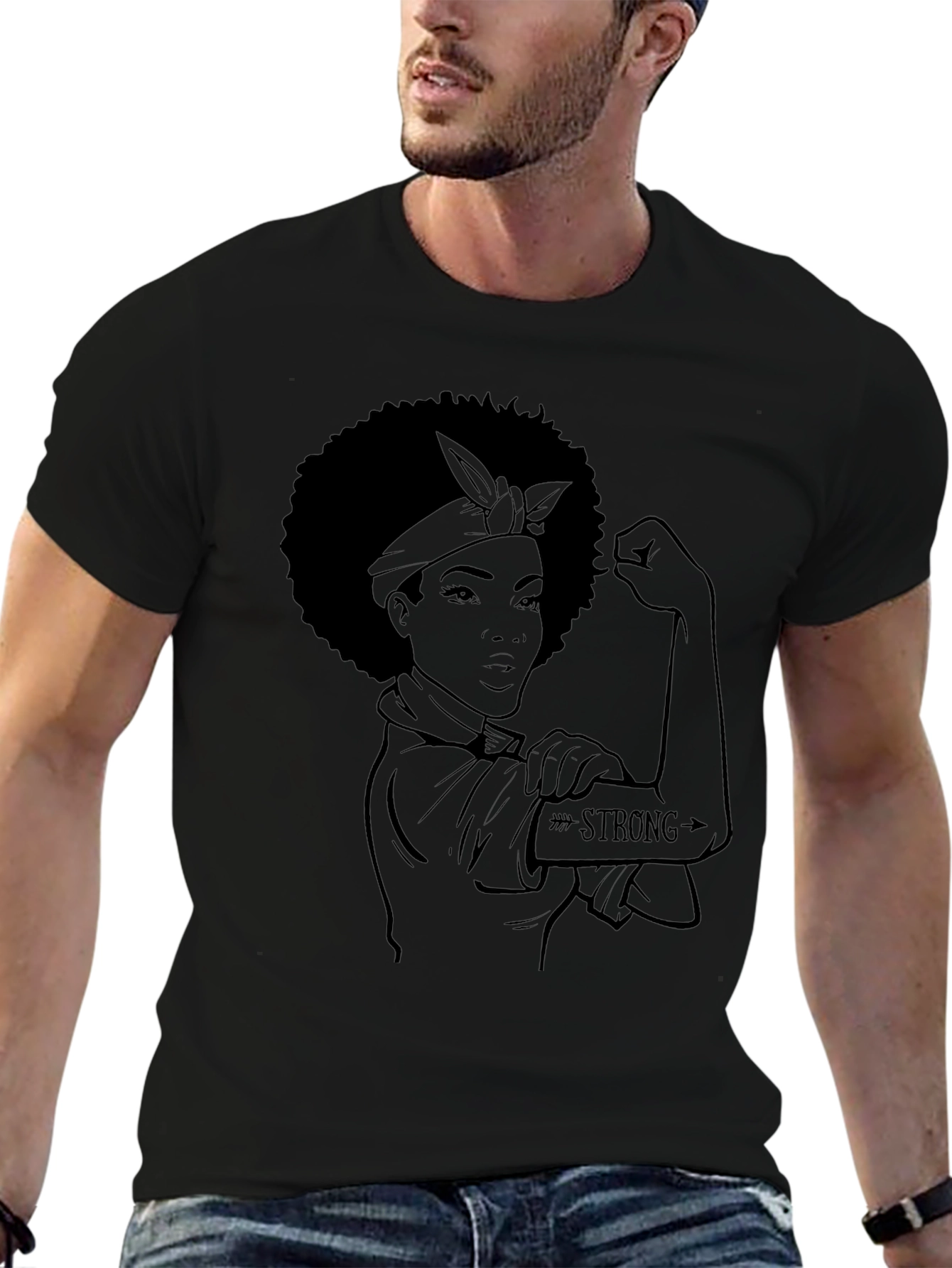 Empowered Woman Graphic Tee - Black