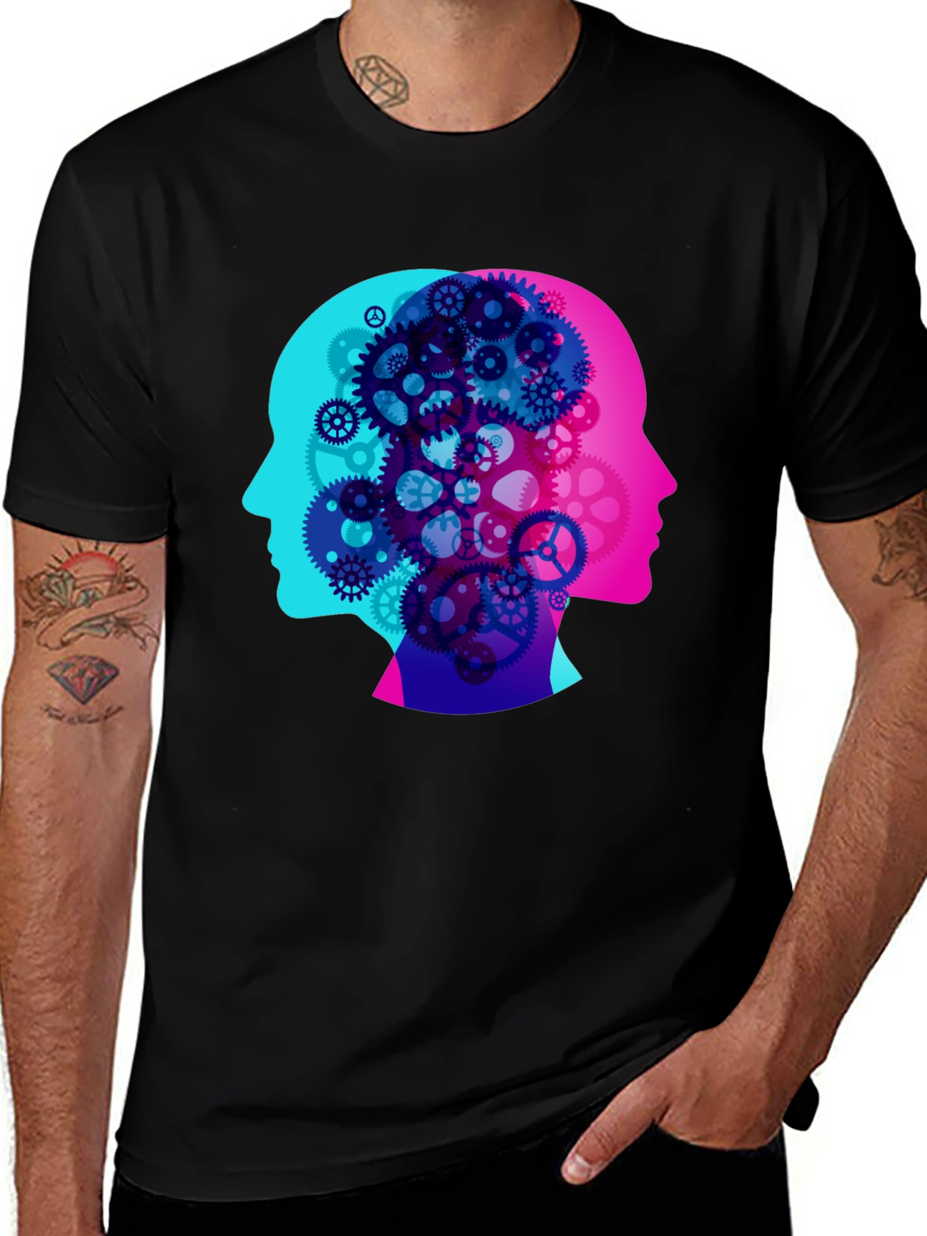 Cog Brain T-Shirt - Mind Gears Design