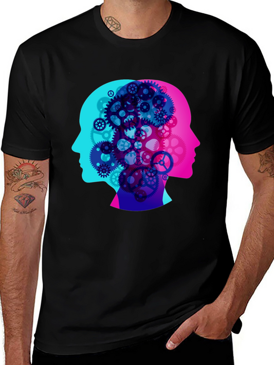 Cog Brain T-Shirt - Mind Gears Design