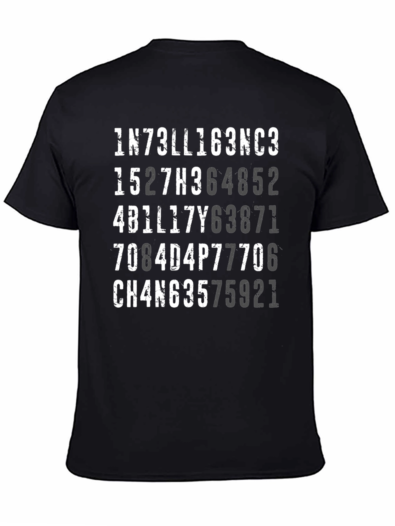 Intelligence Numerals Mens Black T-Shirt