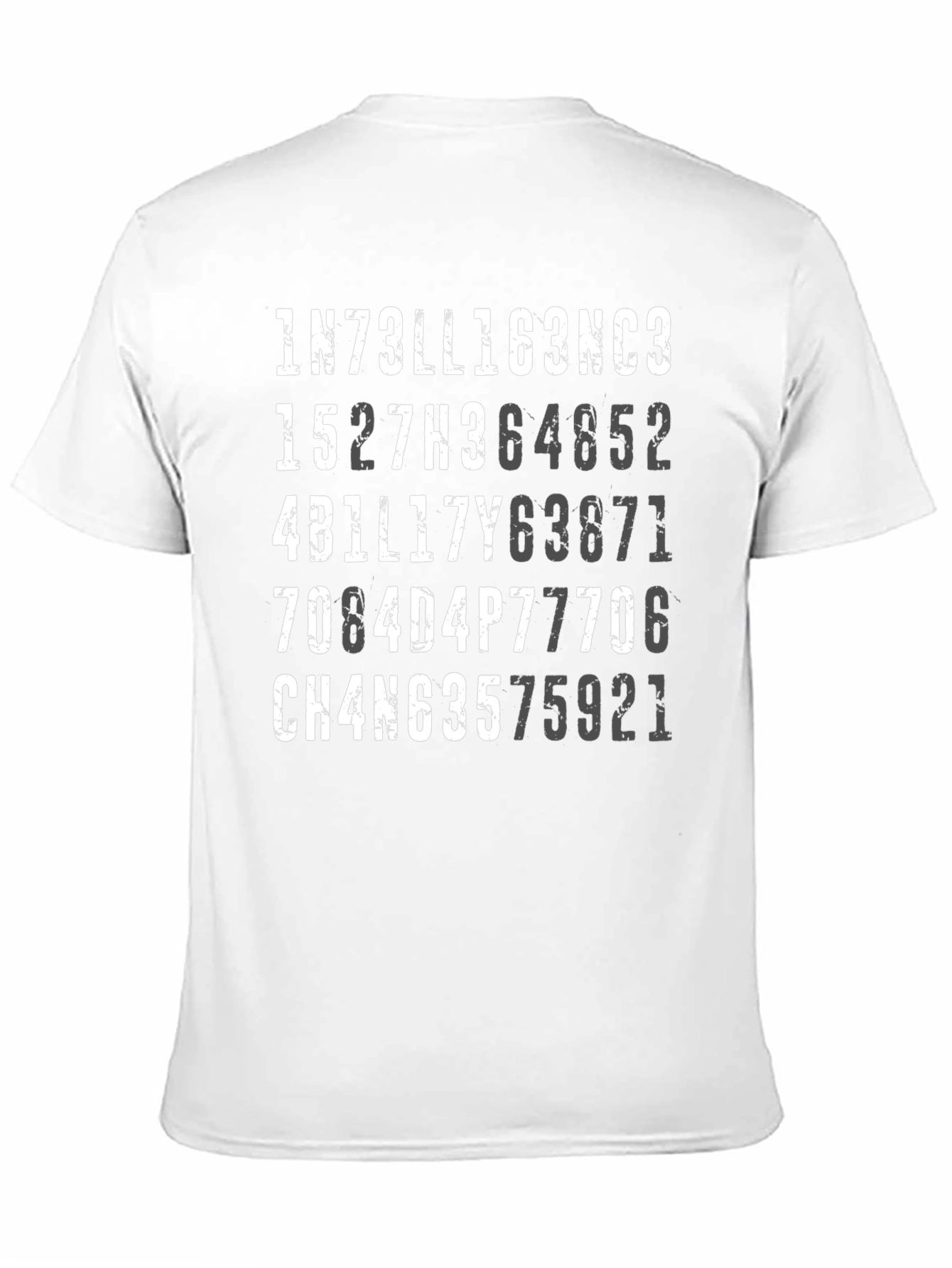 Intelligence Numerals Mens Black T-Shirt