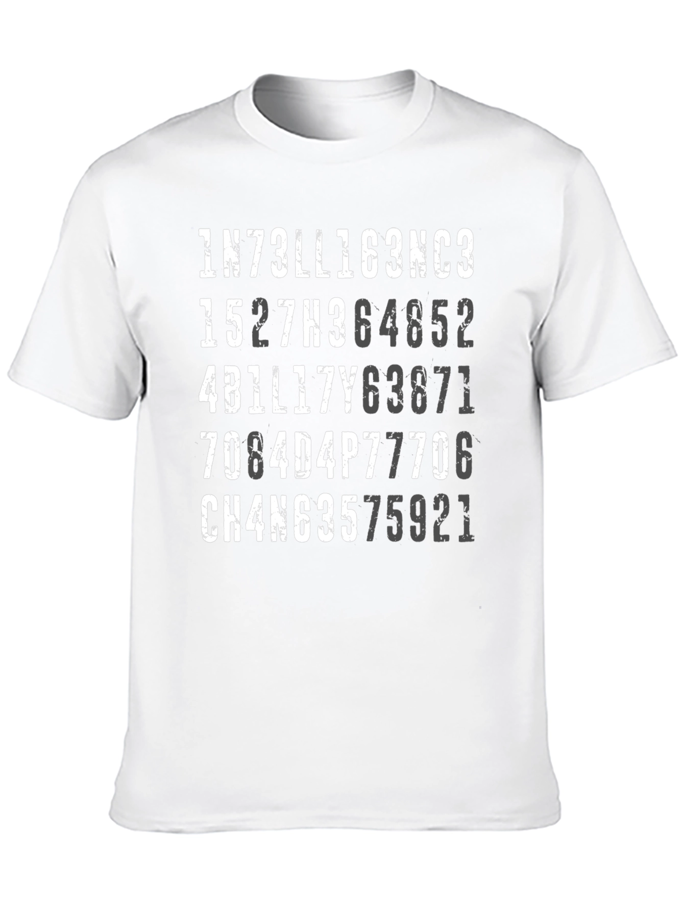 Intelligence Numerals Mens Black T-Shirt
