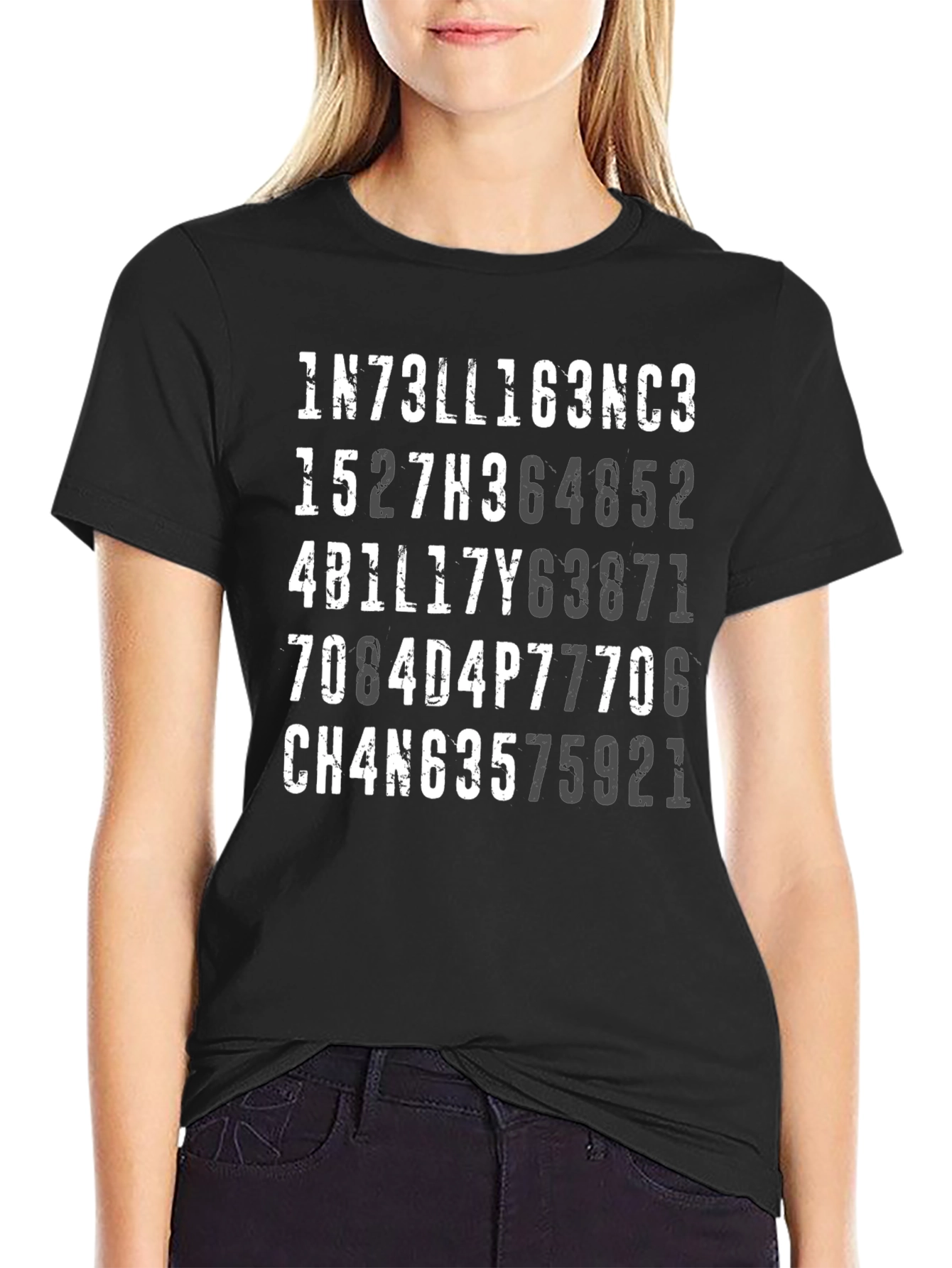 Intelligence Numerals Mens Black T-Shirt
