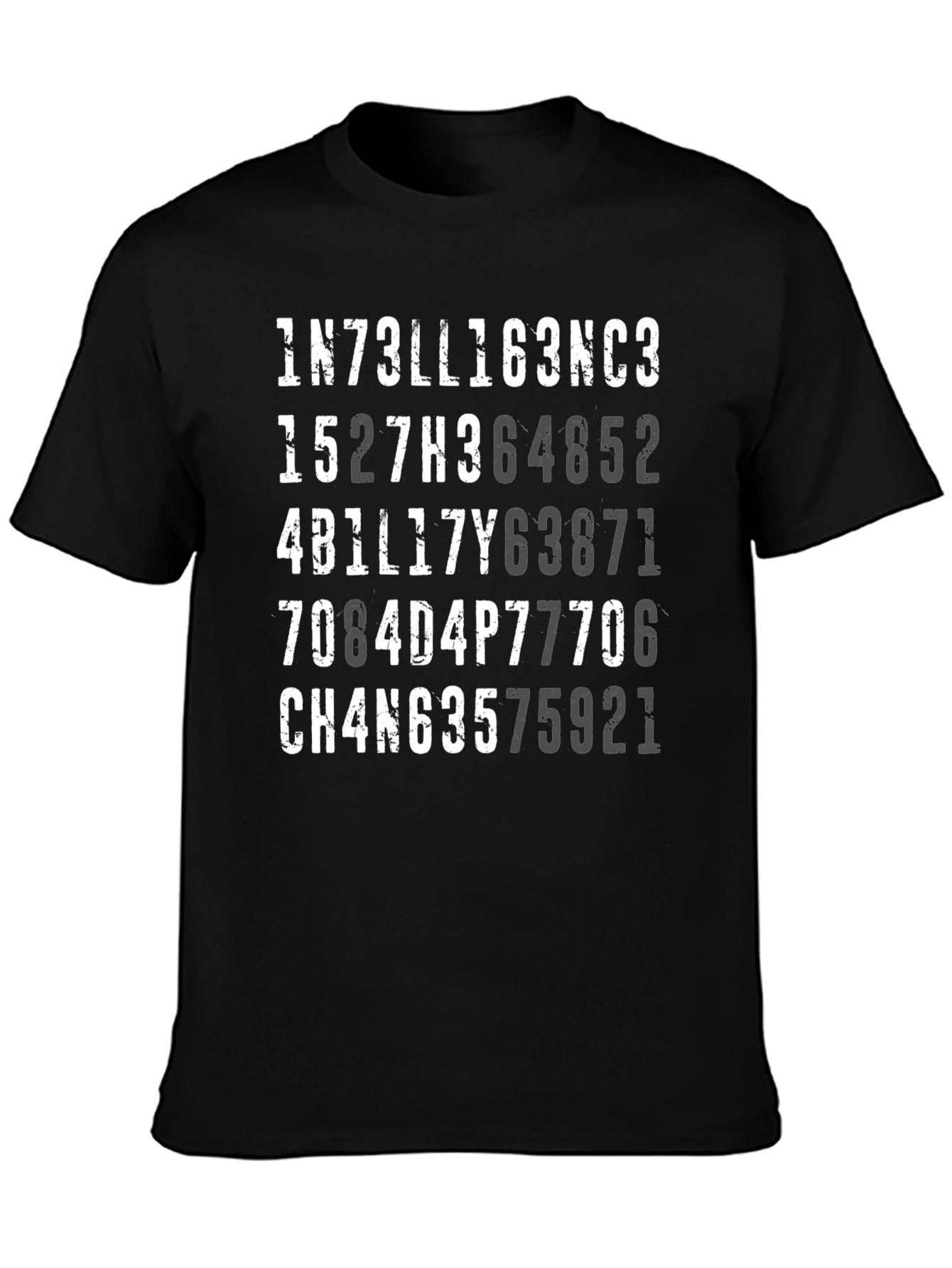 Intelligence Numerals Mens Black T-Shirt