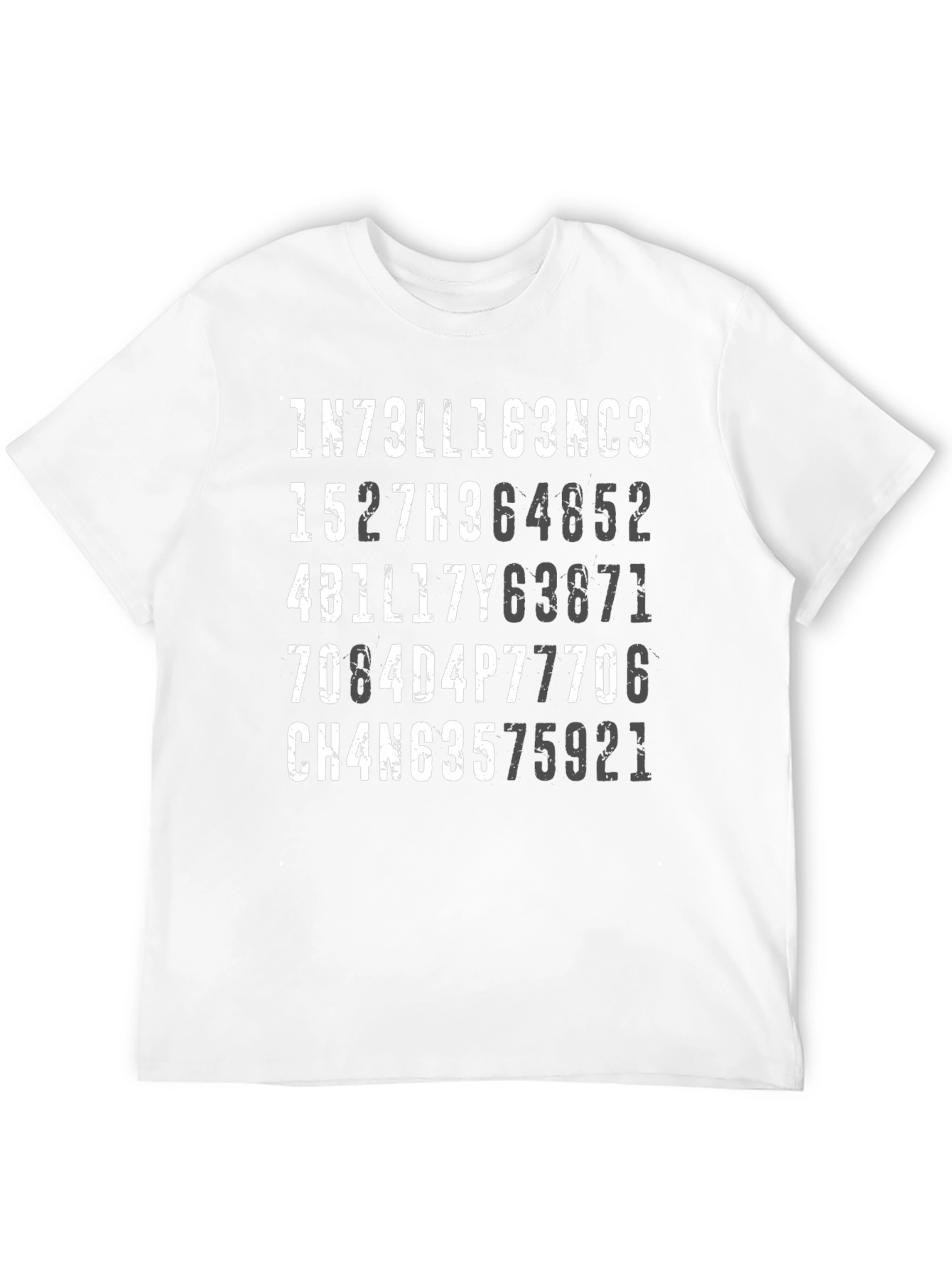 Intelligence Numerals Mens Black T-Shirt