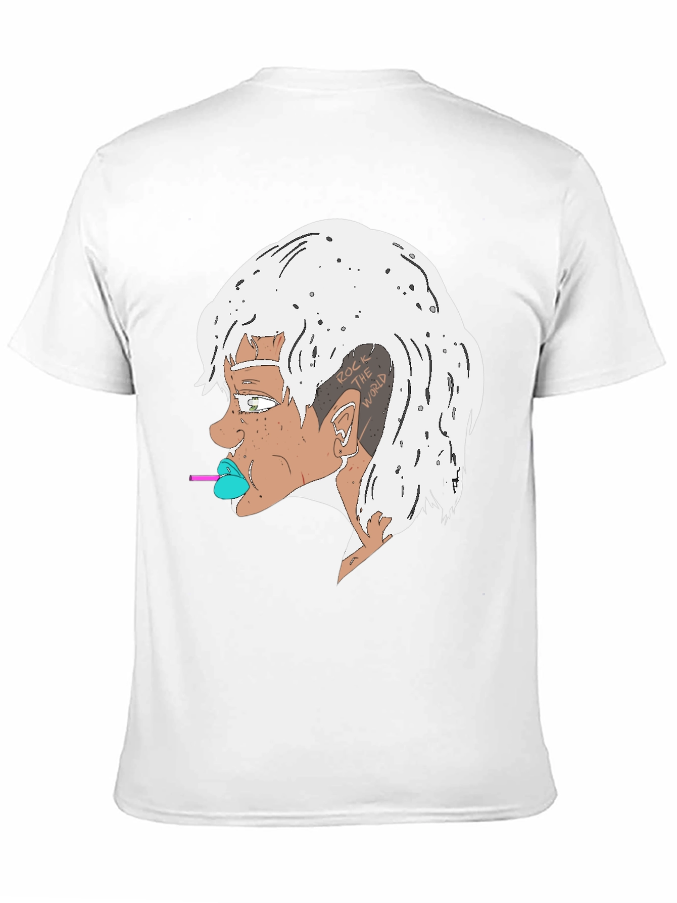 Edgy Cartoon Character Black T-Shirt