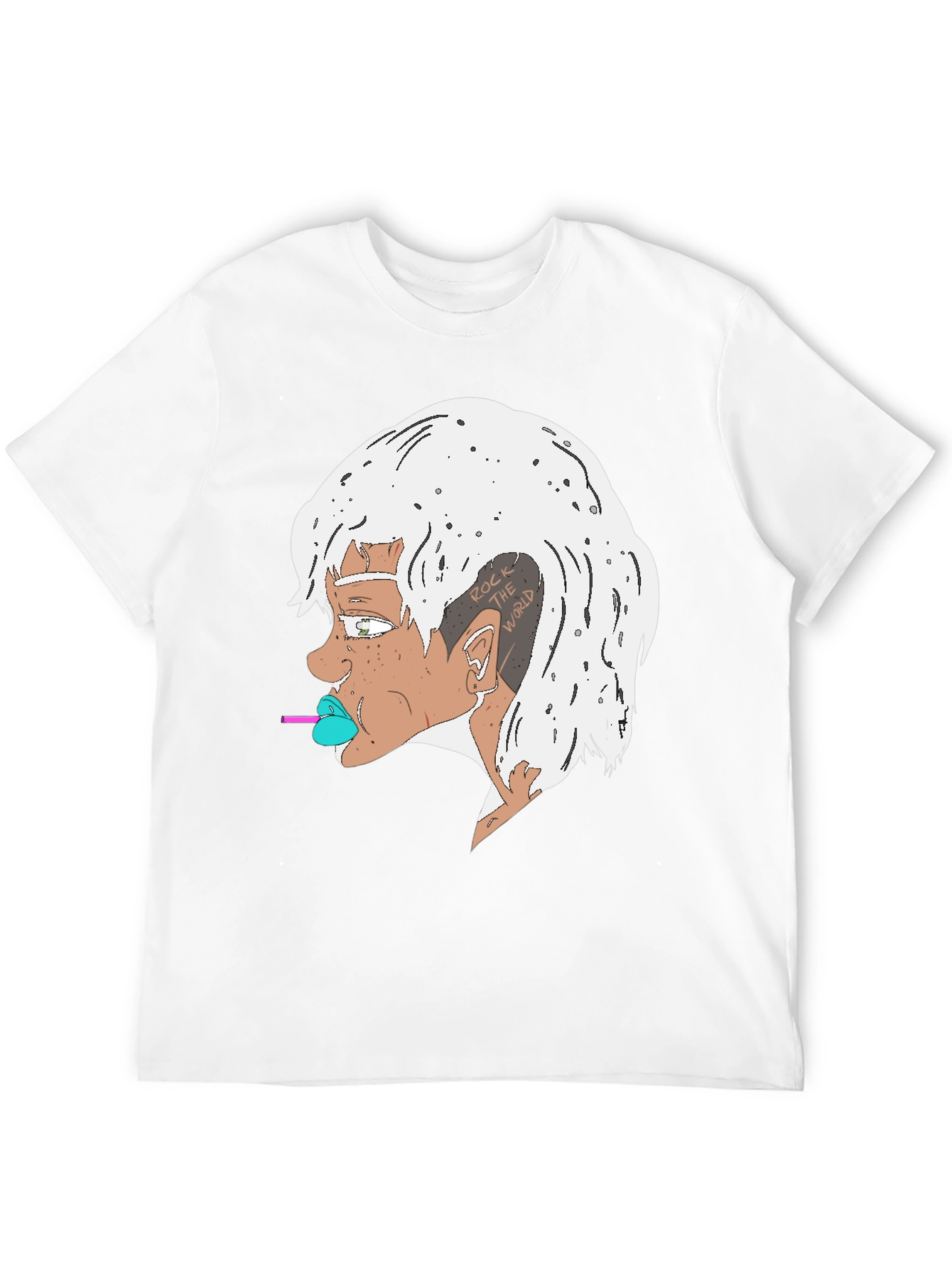 Edgy Cartoon Character Black T-Shirt