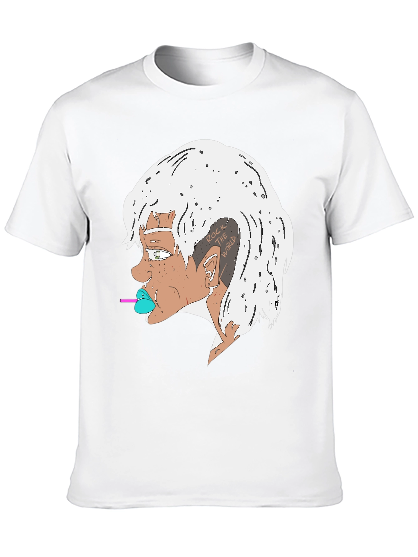 Edgy Cartoon Character Black T-Shirt