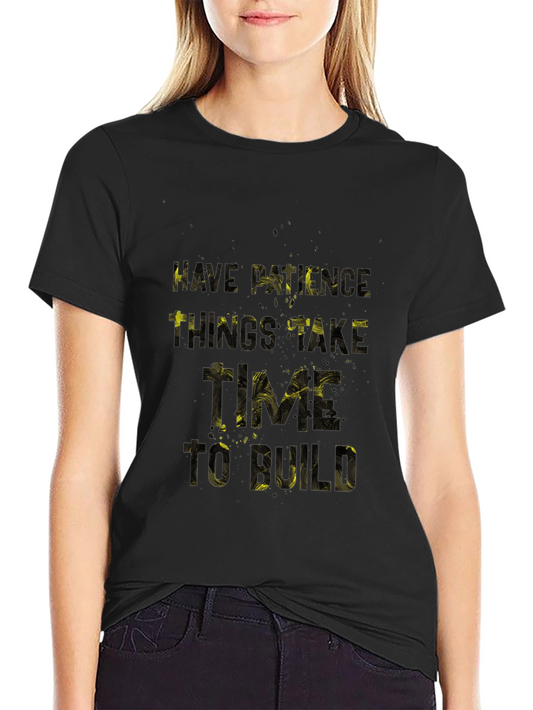 Patience Graphic Print Black T-Shirt