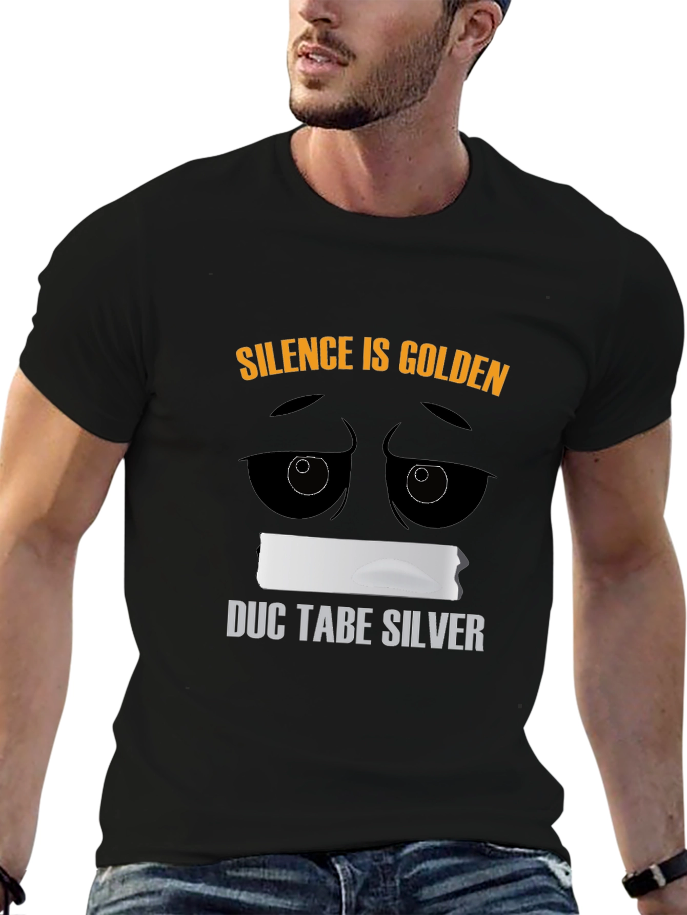 Silence is Golden Duct Tape Humor T-Shirt