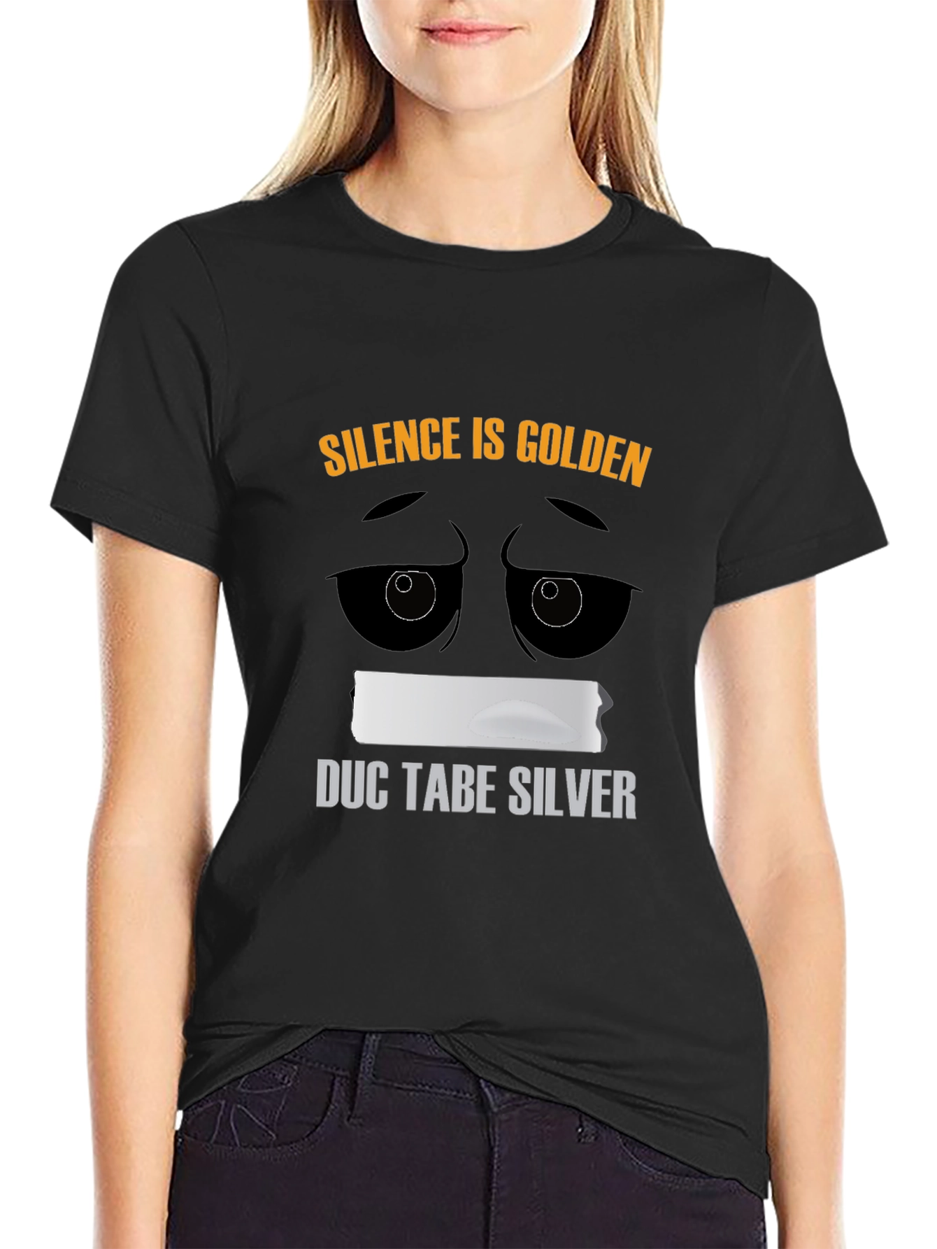Silence is Golden Duct Tape Humor T-Shirt