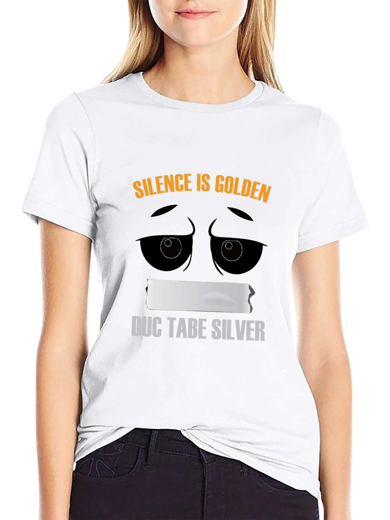 Silence is Golden Duct Tape Humor T-Shirt
