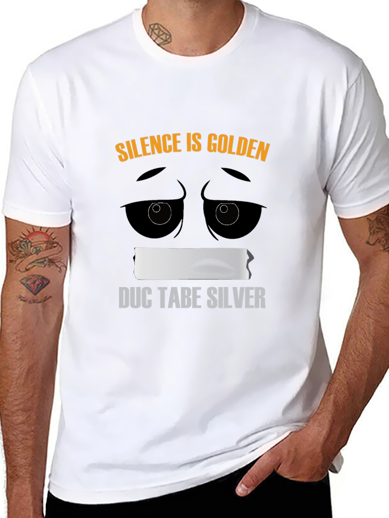 Silence is Golden Duct Tape Humor T-Shirt