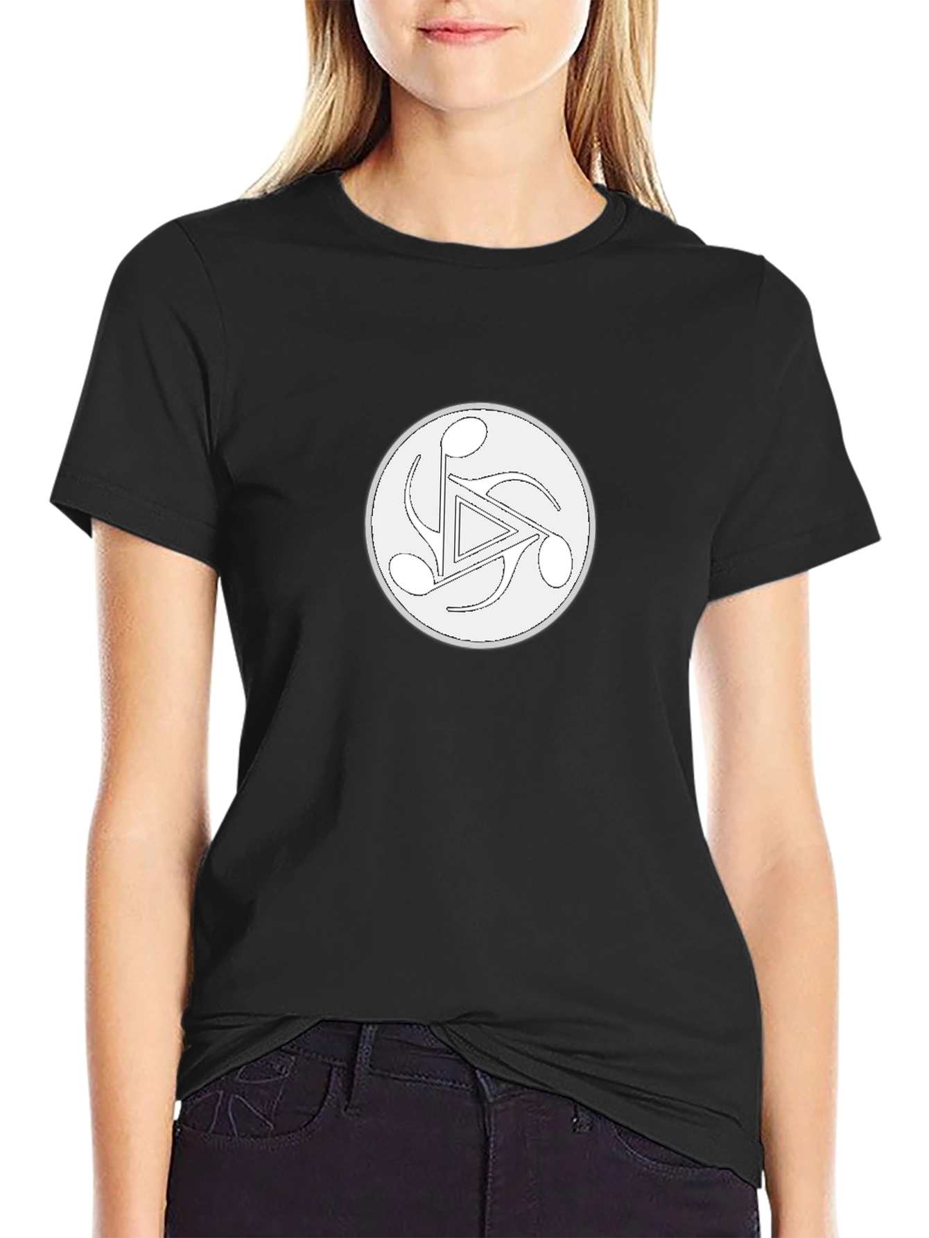 Musical Note Triangle Black T-Shirt