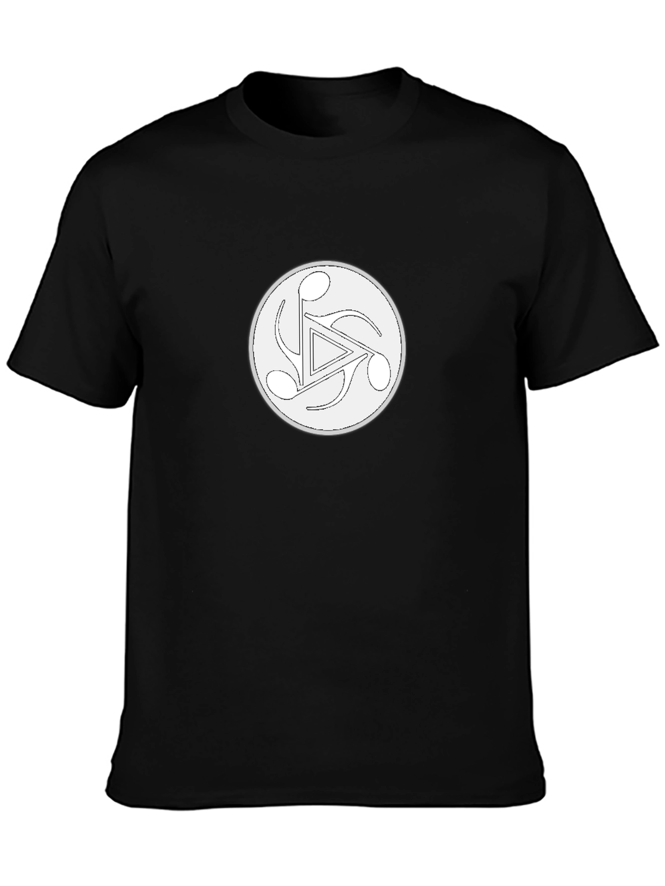 Musical Note Triangle Black T-Shirt