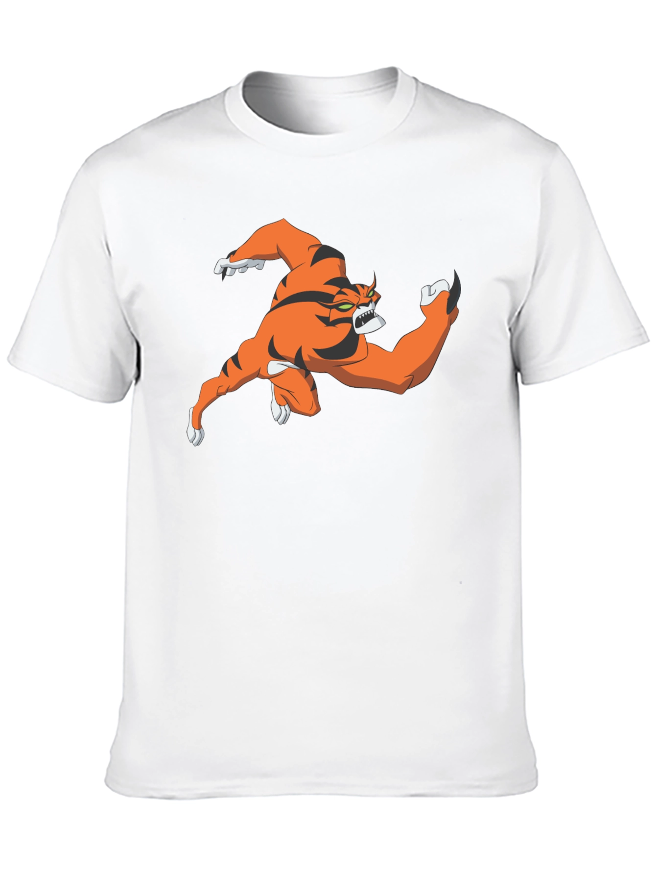 Cartoon Tiger Graphic Black T-Shirt