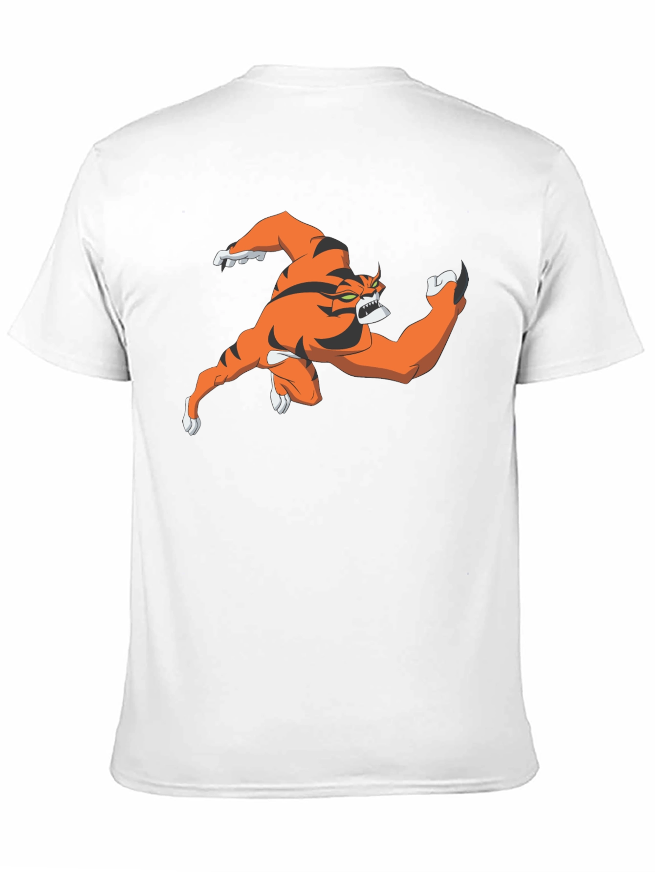 Cartoon Tiger Graphic Black T-Shirt