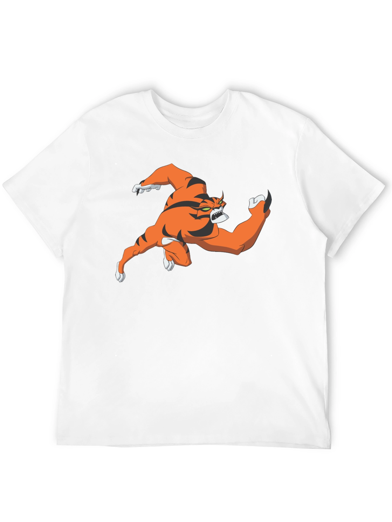 Cartoon Tiger Graphic Black T-Shirt
