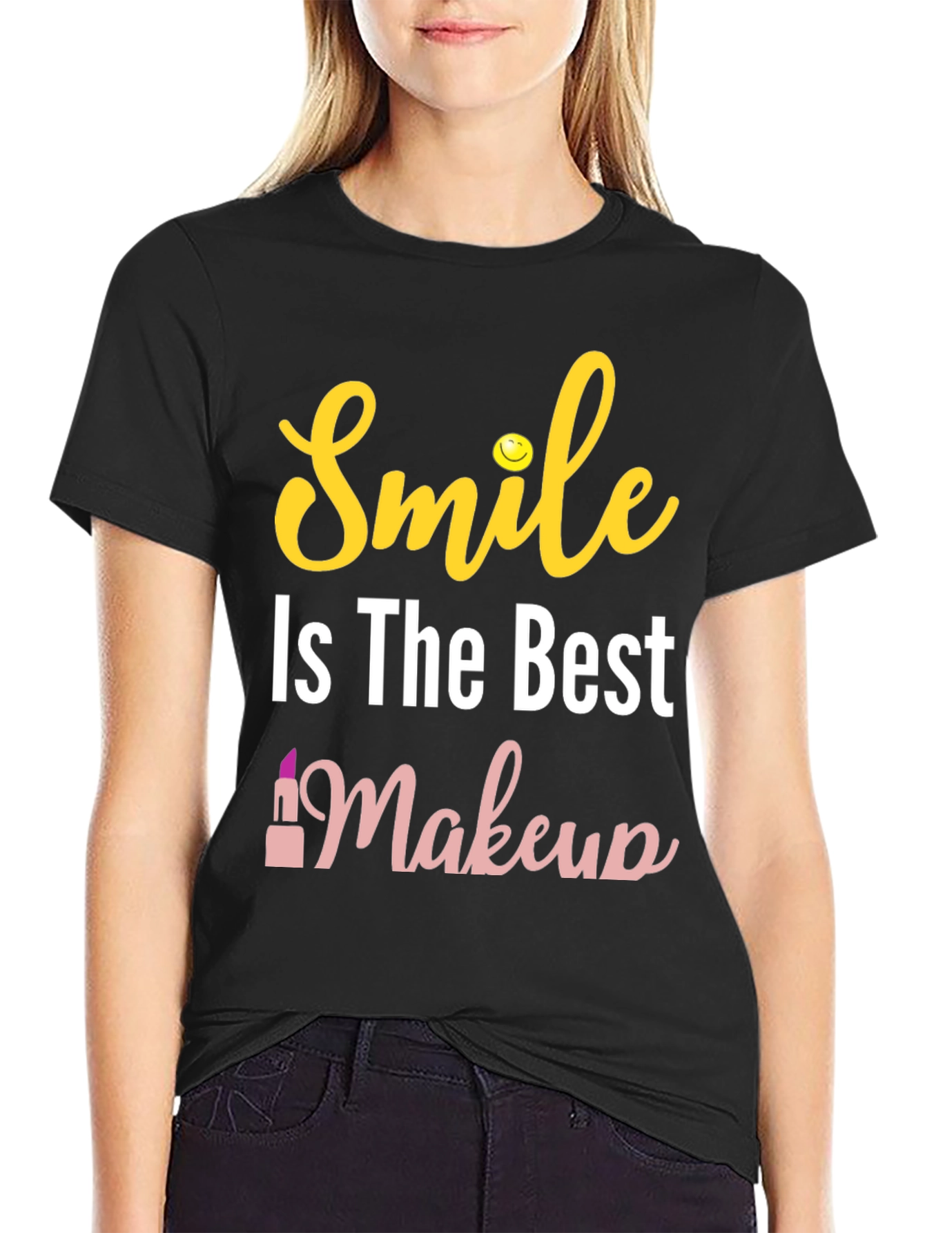 Smile is The Best Makeup Black T-Shirt