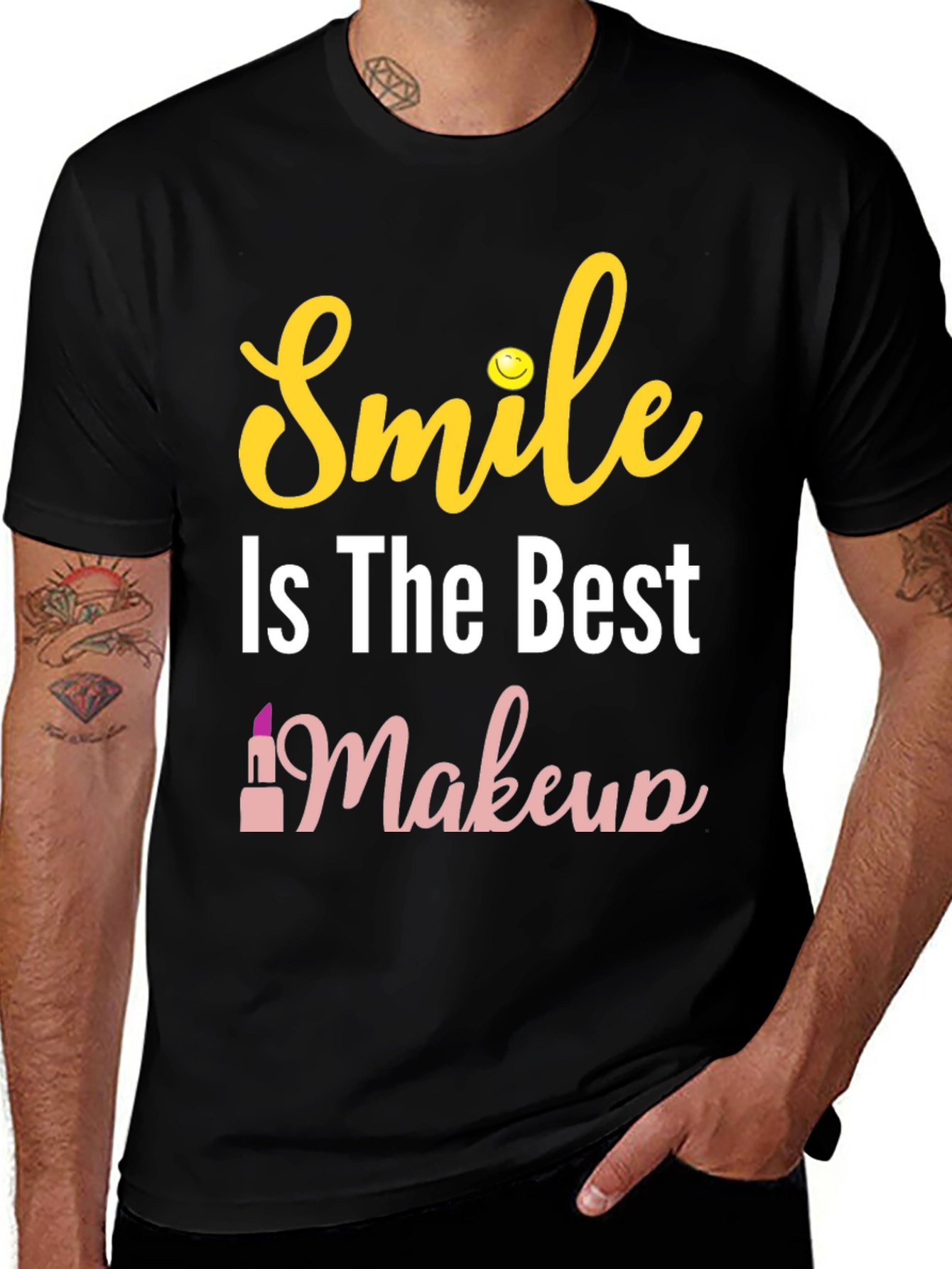 Smile is The Best Makeup Black T-Shirt