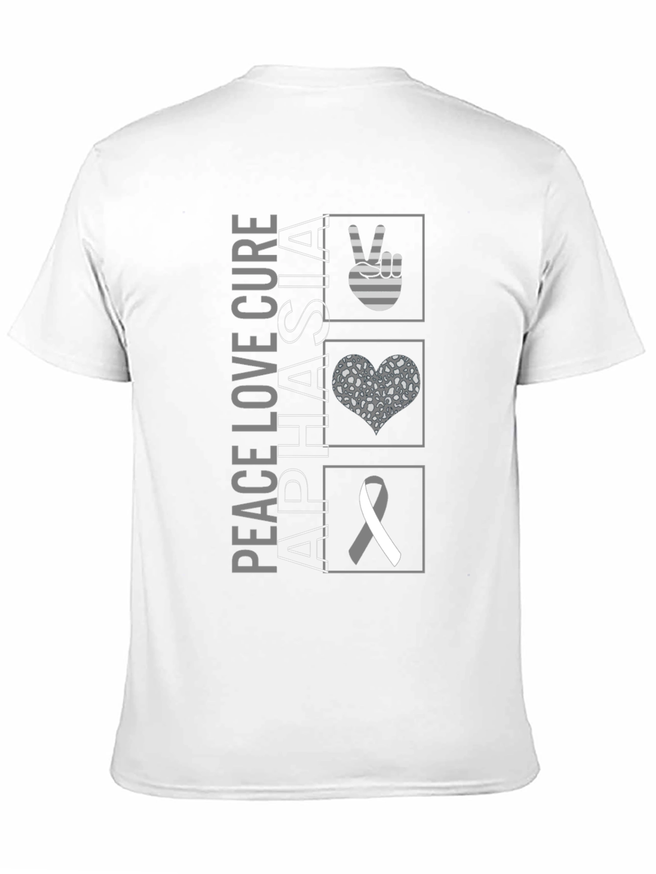 Peace Love Cure Aphasia Awareness T-Shirt