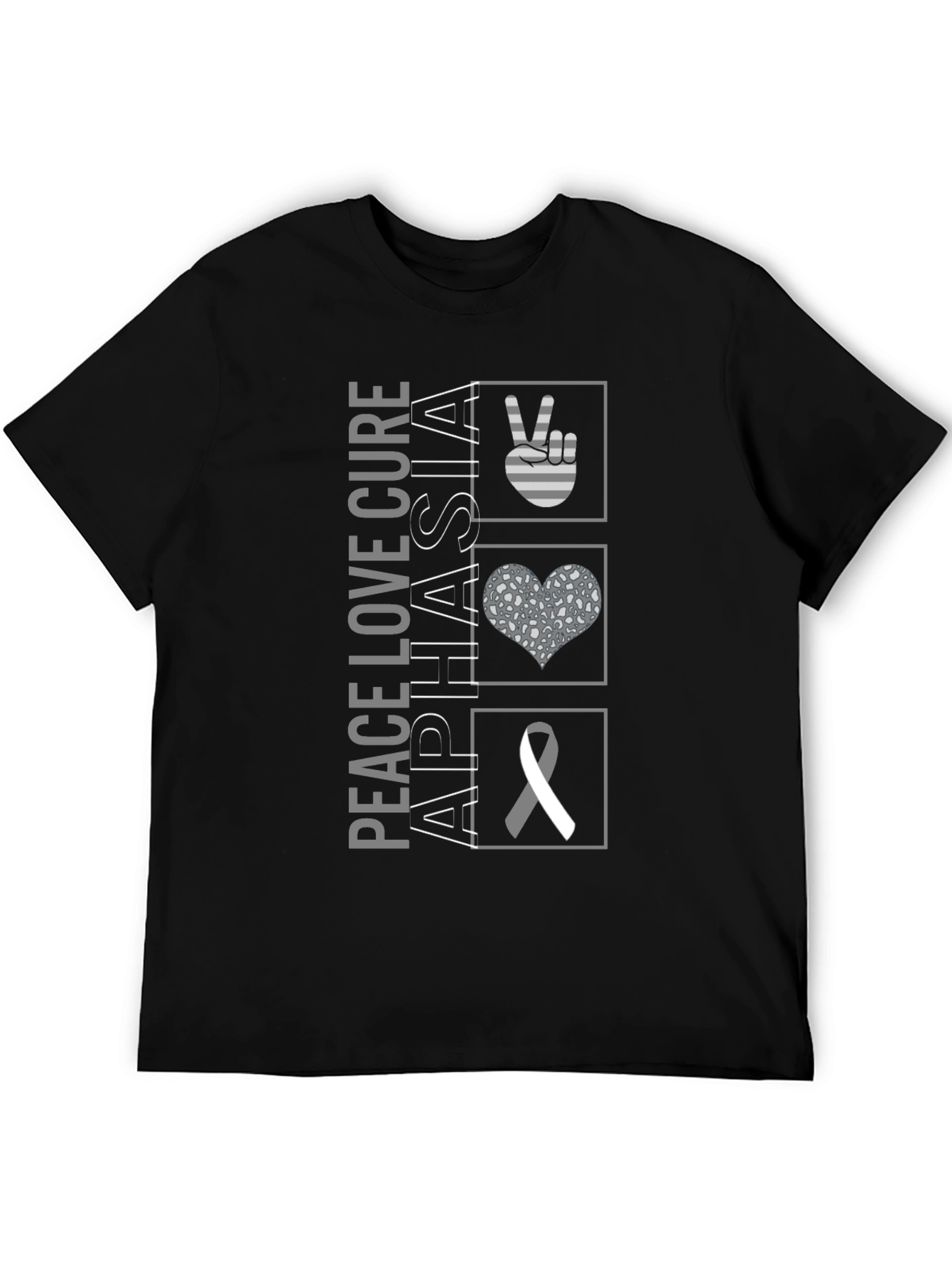Peace Love Cure Aphasia Awareness T-Shirt