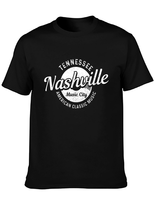 Nashville Tennessee Music City Classic Black T-Shirt