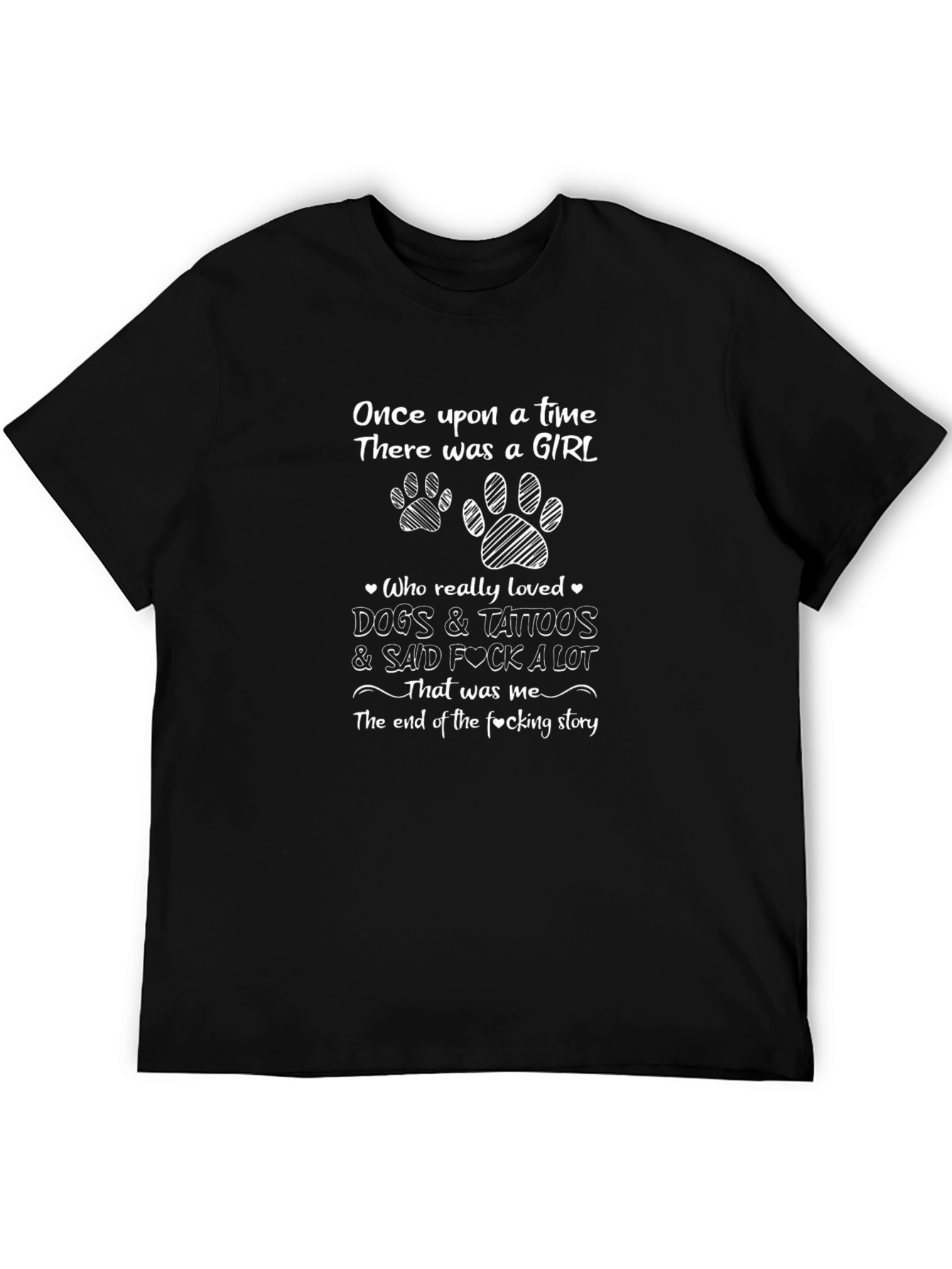 Girl Dogs Tattoos Graphic Tee - Sarcastic & Fun!