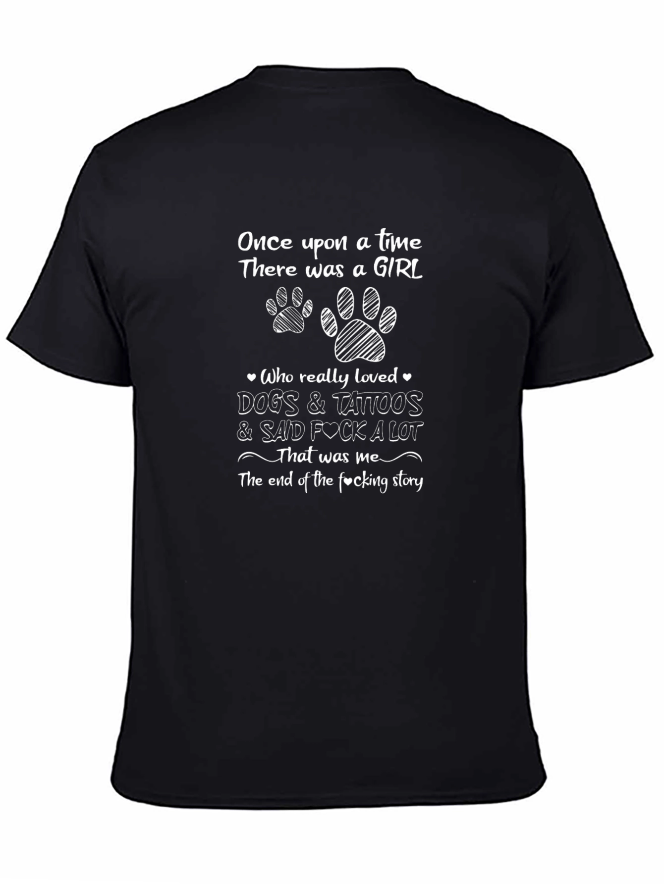 Girl Dogs Tattoos Graphic Tee - Sarcastic & Fun!