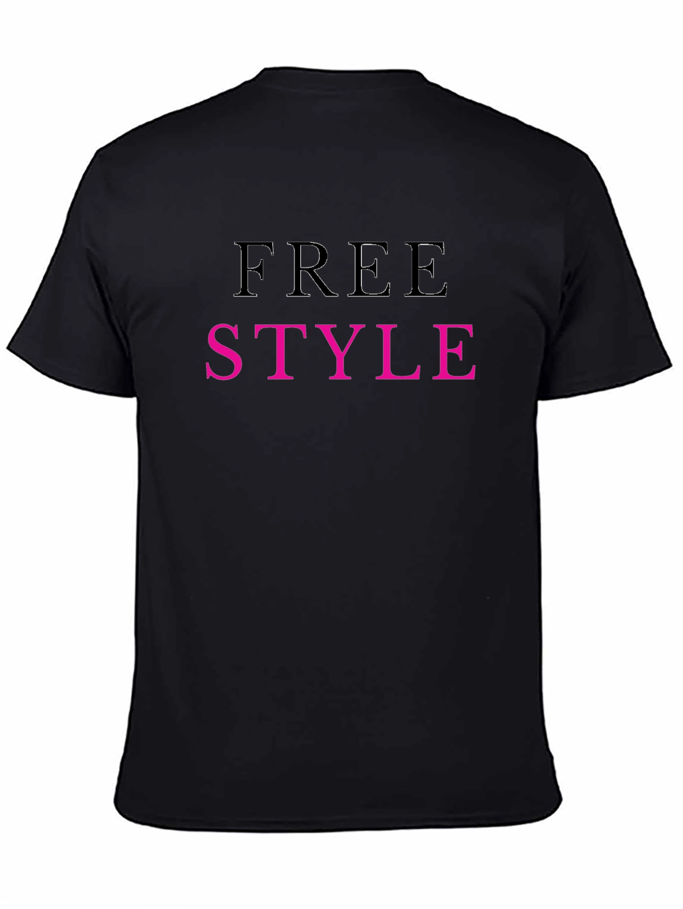 Mens Free Style Black Graphic Tee