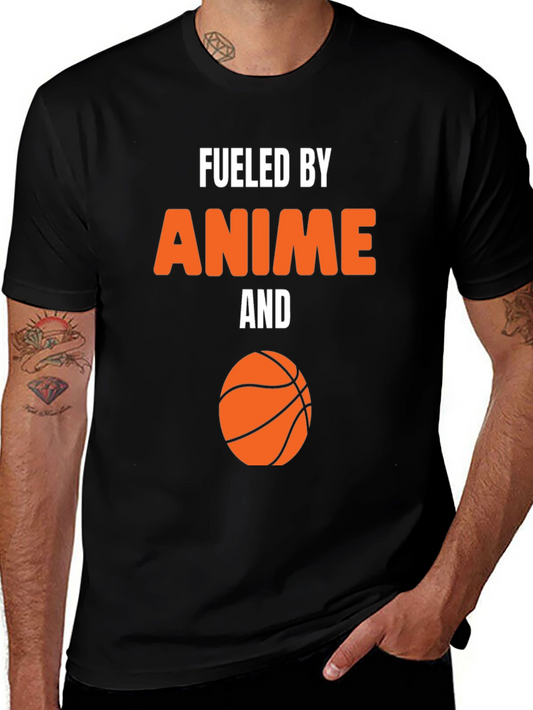 Anime & Basketball Black Graphic Tee
