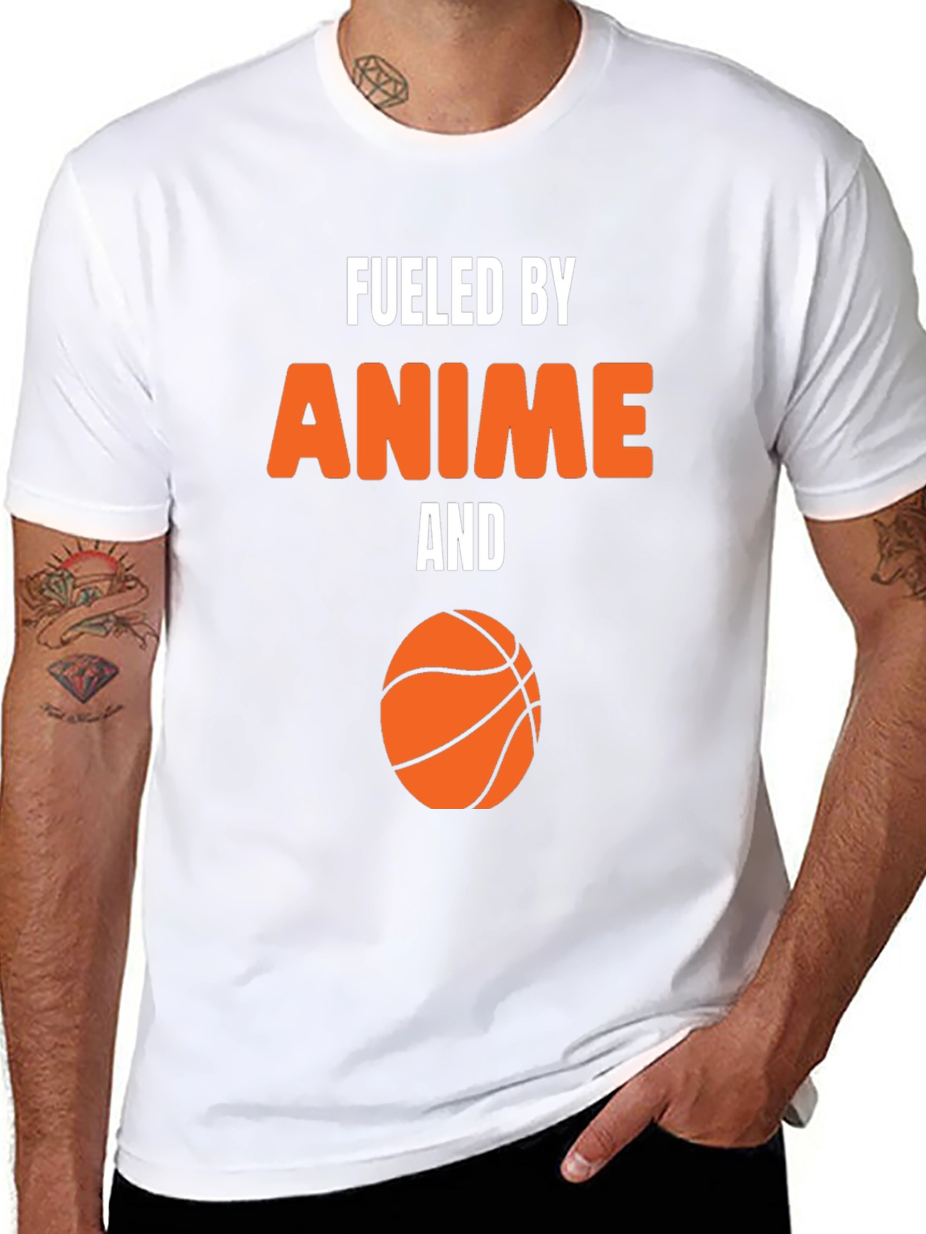 Anime & Basketball Black Graphic Tee